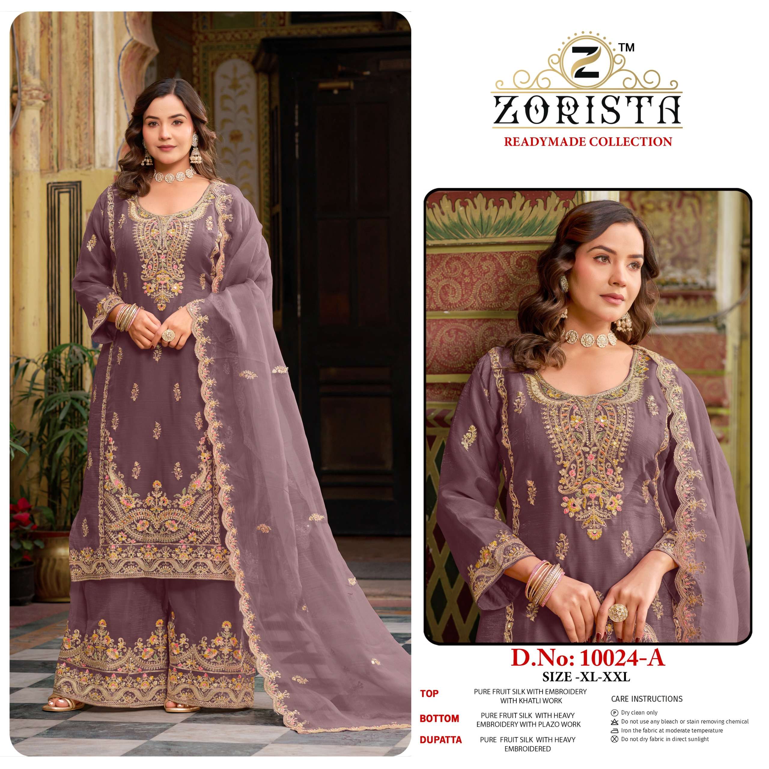 ZORISTA D NO 10024 SILK WITH HEAVY EMBROIDERED DESIGNER PAKISTANI SUIT