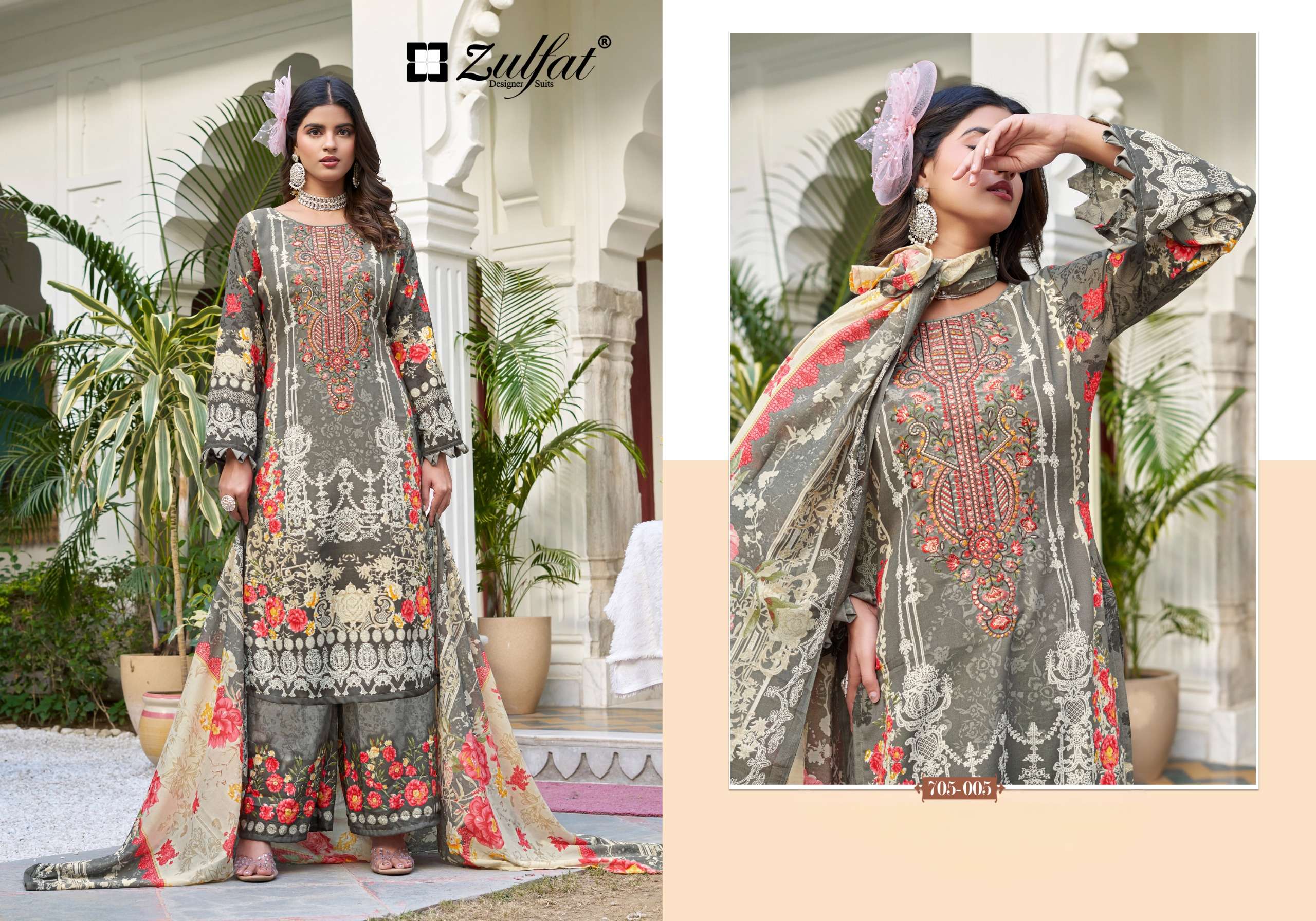 ZULFAT DESIGNER SUITS DILRUBA RAYON FANCY HAND WORKS SUIT