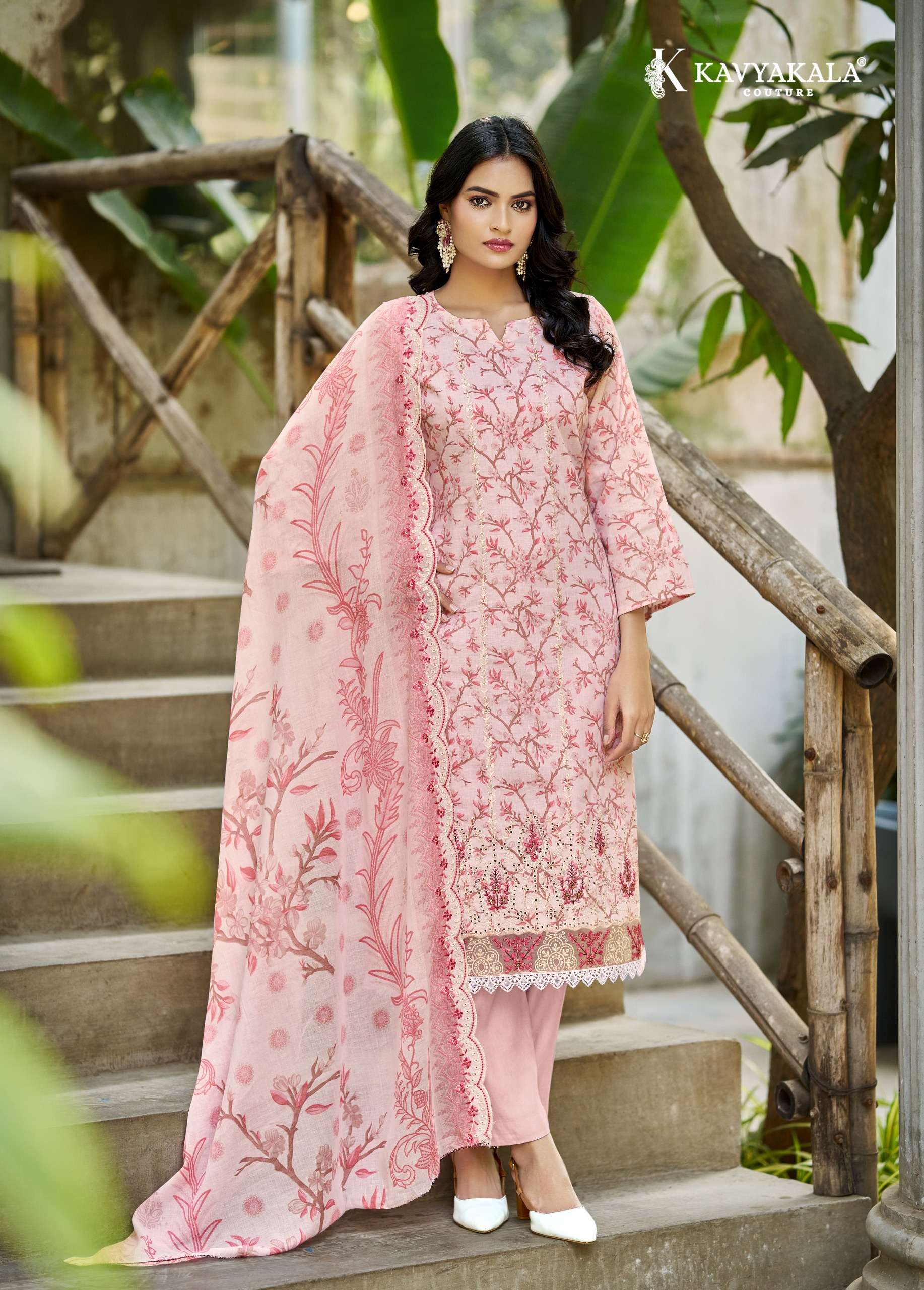 ‎‎ KAVYA‎‎ KALA COUTURE NIRMOHI LAWN COTTON PRINT WITH FANCY EMBROIDERY WORK SUIT