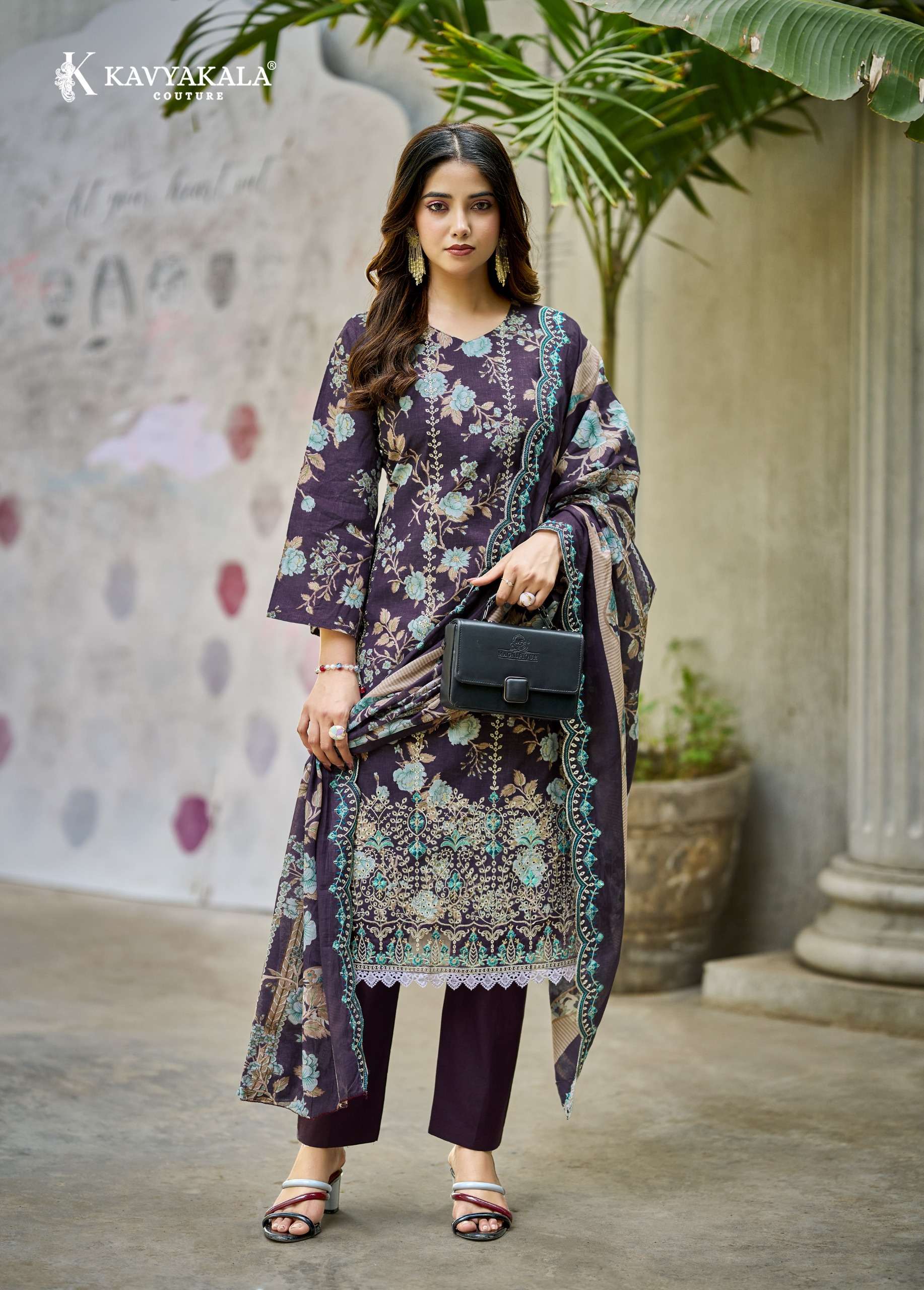 ‎‎ KAVYA‎‎ KALA COUTURE NIRMOHI LAWN COTTON PRINT WITH FANCY EMBROIDERY WORK SUIT