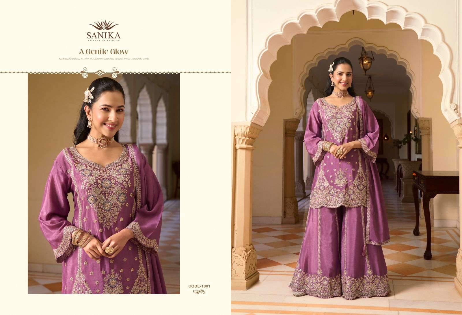 ️SANIKA FASHION PEHAR SILK HEAVY EMBROIDERD DESIGNER WEDDING WEAR SHARARA SUIT