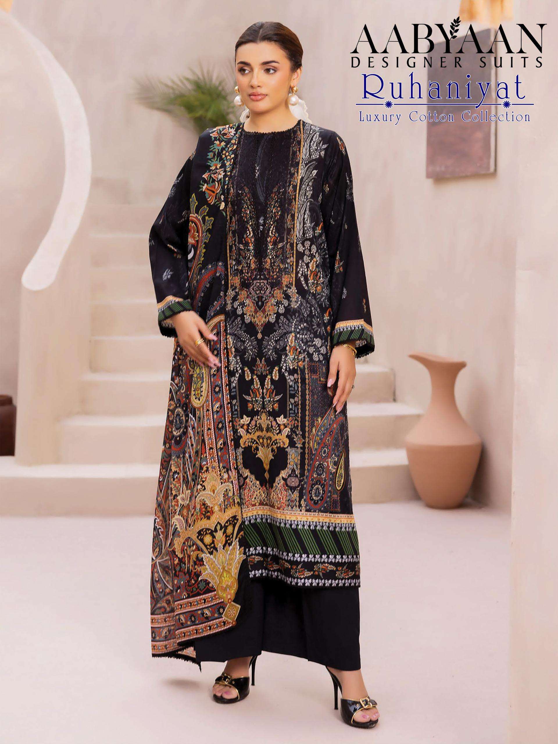 AABYAAN DESIGNER SUIT RUHANIYAT VOL 11 COTTON DIGITAL KARACHI STYLE PRINT SALWAR SUIT