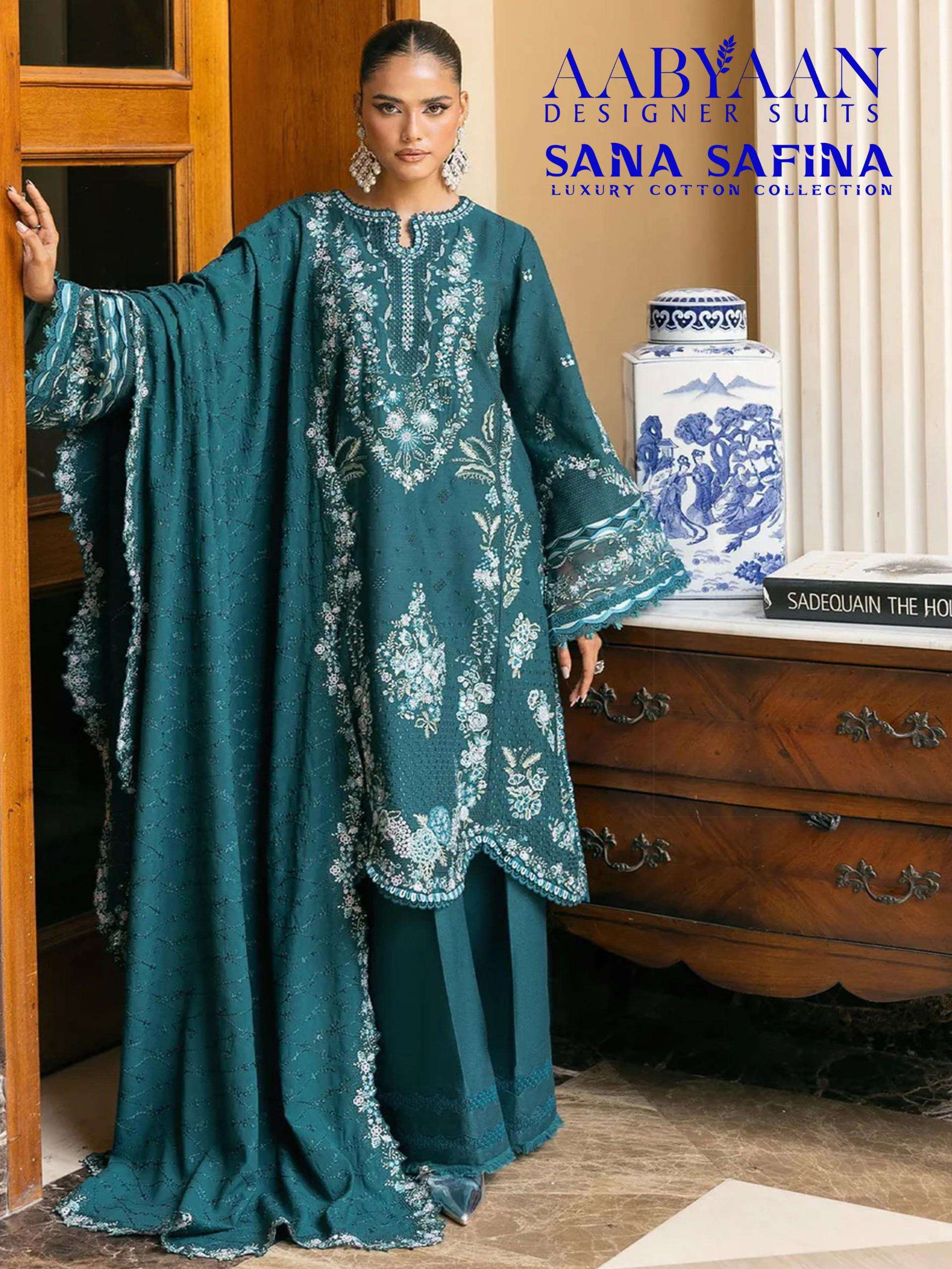 AABYAAN DESIGNER SUIT SANA SAFINA VOL 7 COTTON DIGITAL KARACHI PRINTS SALWAR SUIT