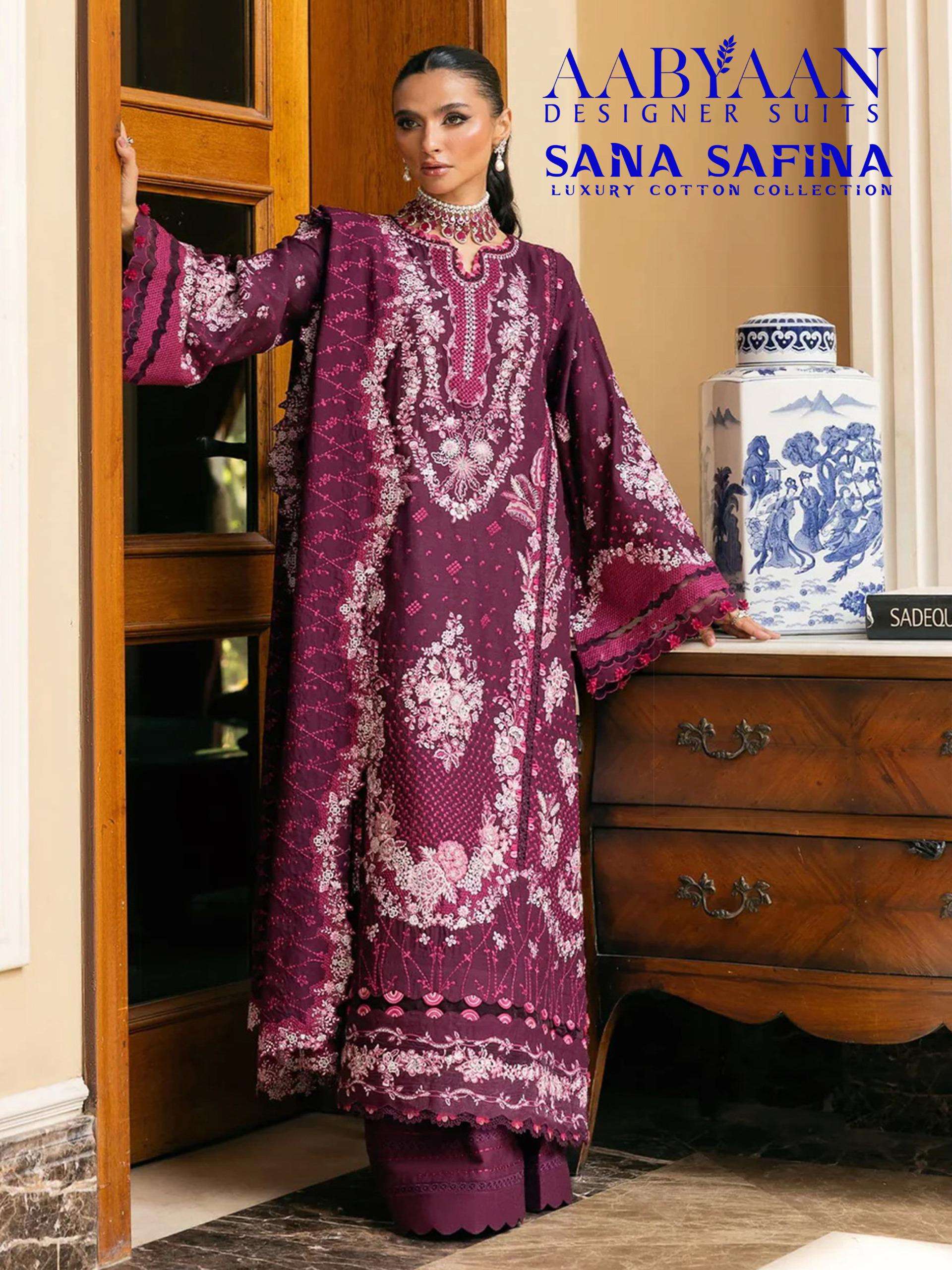AABYAAN DESIGNER SUIT SANA SAFINA VOL 7 COTTON DIGITAL KARACHI PRINTS SALWAR SUIT