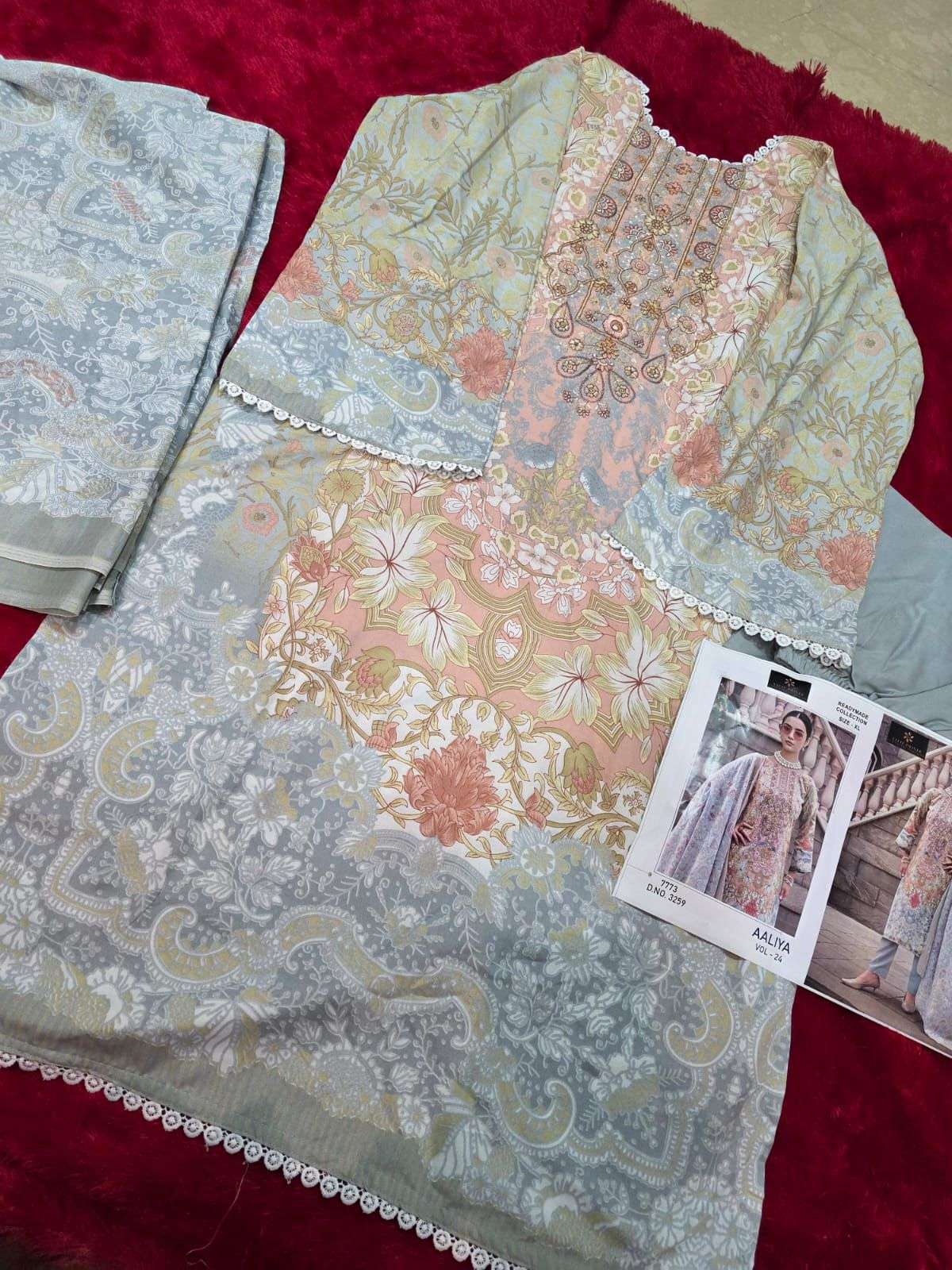 AALIZ PRINTS AALIYA VOL 24 COTTON DIGITAL STYLE PRINT WITH WORK SUIT