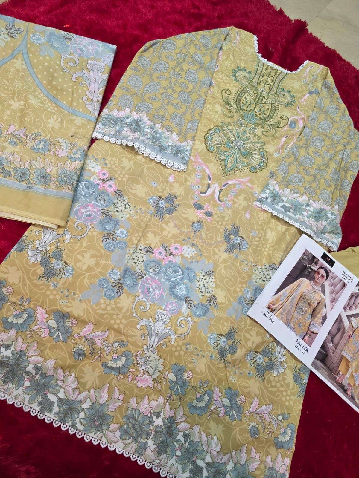 AALIZ PRINTS AALIYA VOL 24 COTTON DIGITAL STYLE PRINT WITH WORK SUIT