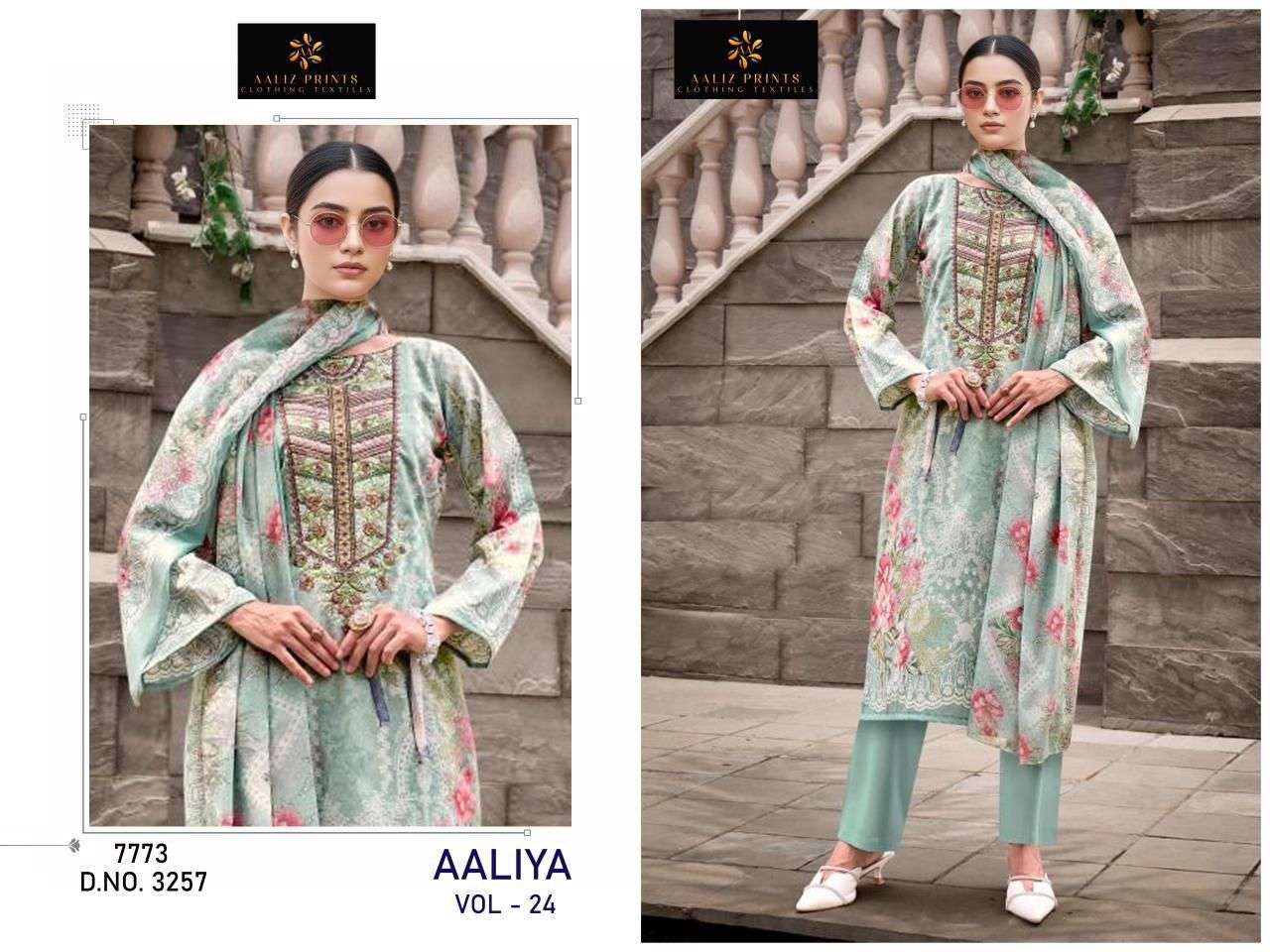 AALIZ PRINTS AALIYA VOL 24 COTTON DIGITAL STYLE PRINT WITH WORK SUIT