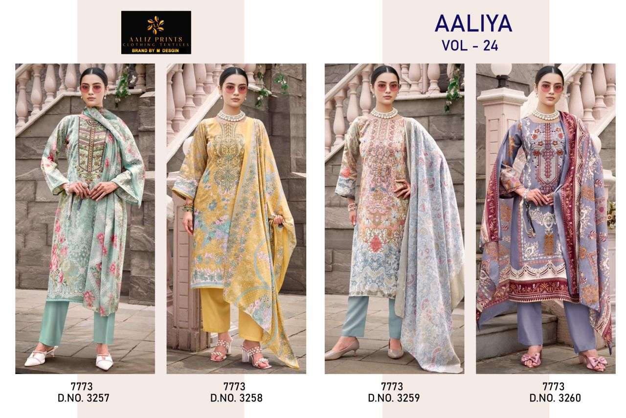 AALIZ PRINTS AALIYA VOL 24 COTTON DIGITAL STYLE PRINT WITH WORK SUIT