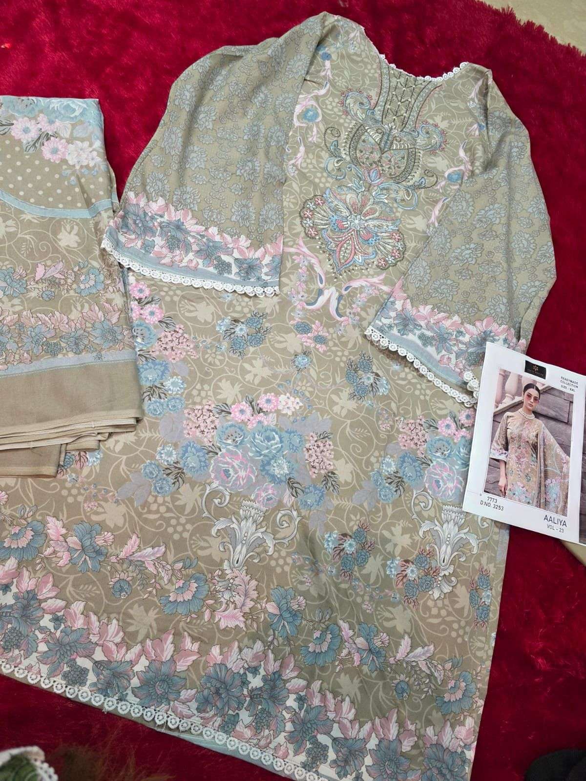 AALIZ PRINTS AALIYA VOL 25 COTTON DIGITAL STYLE PRINT WITH WORK SUIT