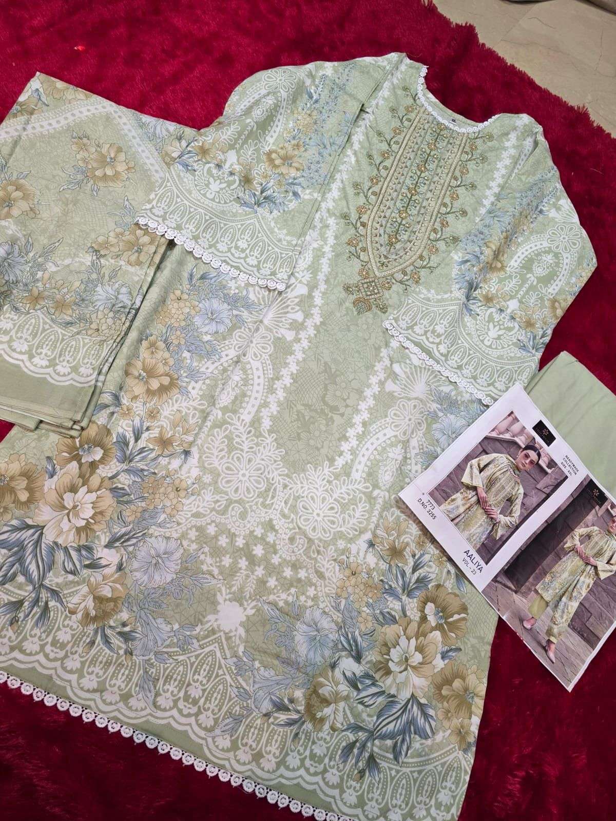 AALIZ PRINTS AALIYA VOL 25 COTTON DIGITAL STYLE PRINT WITH WORK SUIT