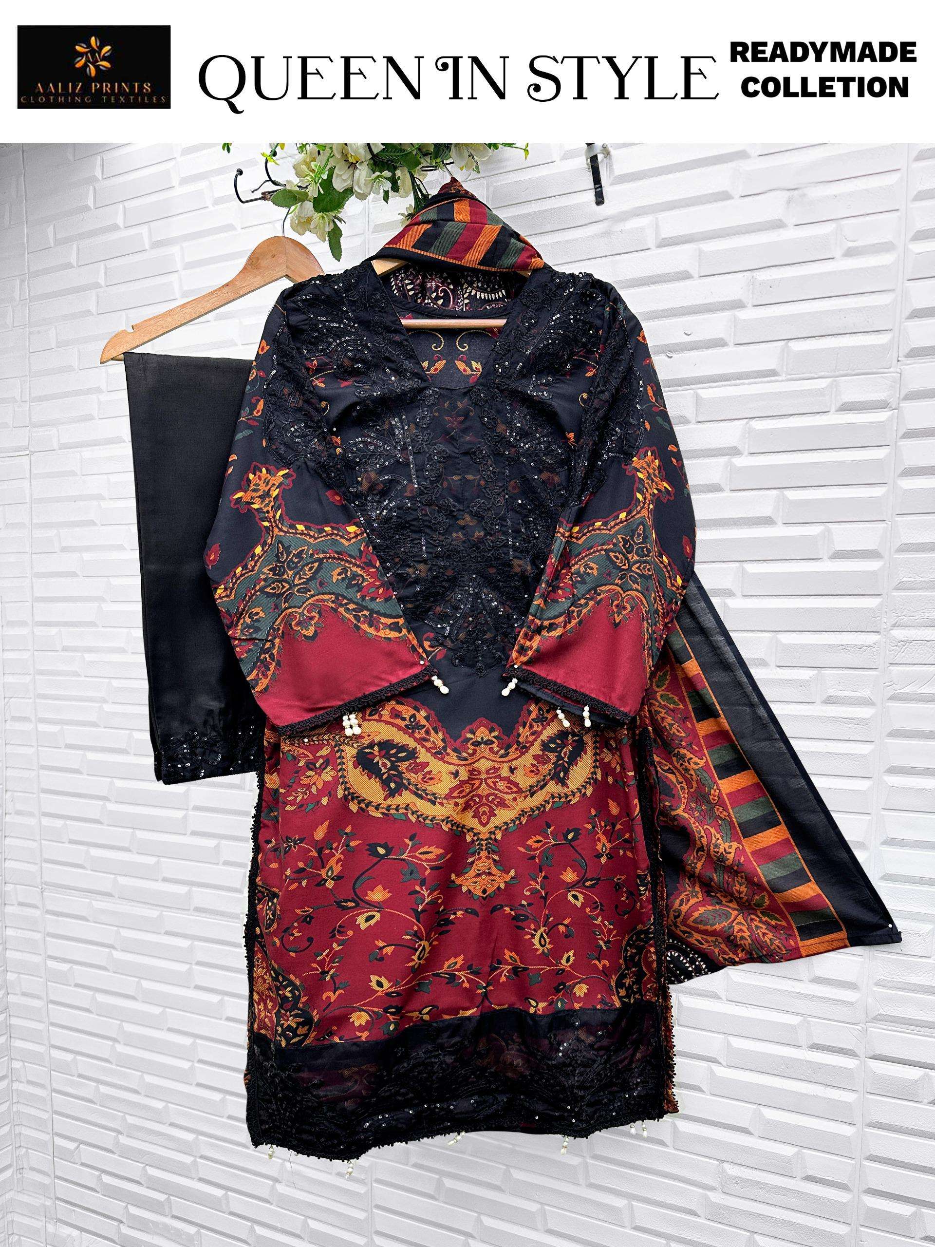 AALIZ PRINTS D NO 3097 COTTON PATCH EMBROIDERY WORK SALWAR KAMEEZ 