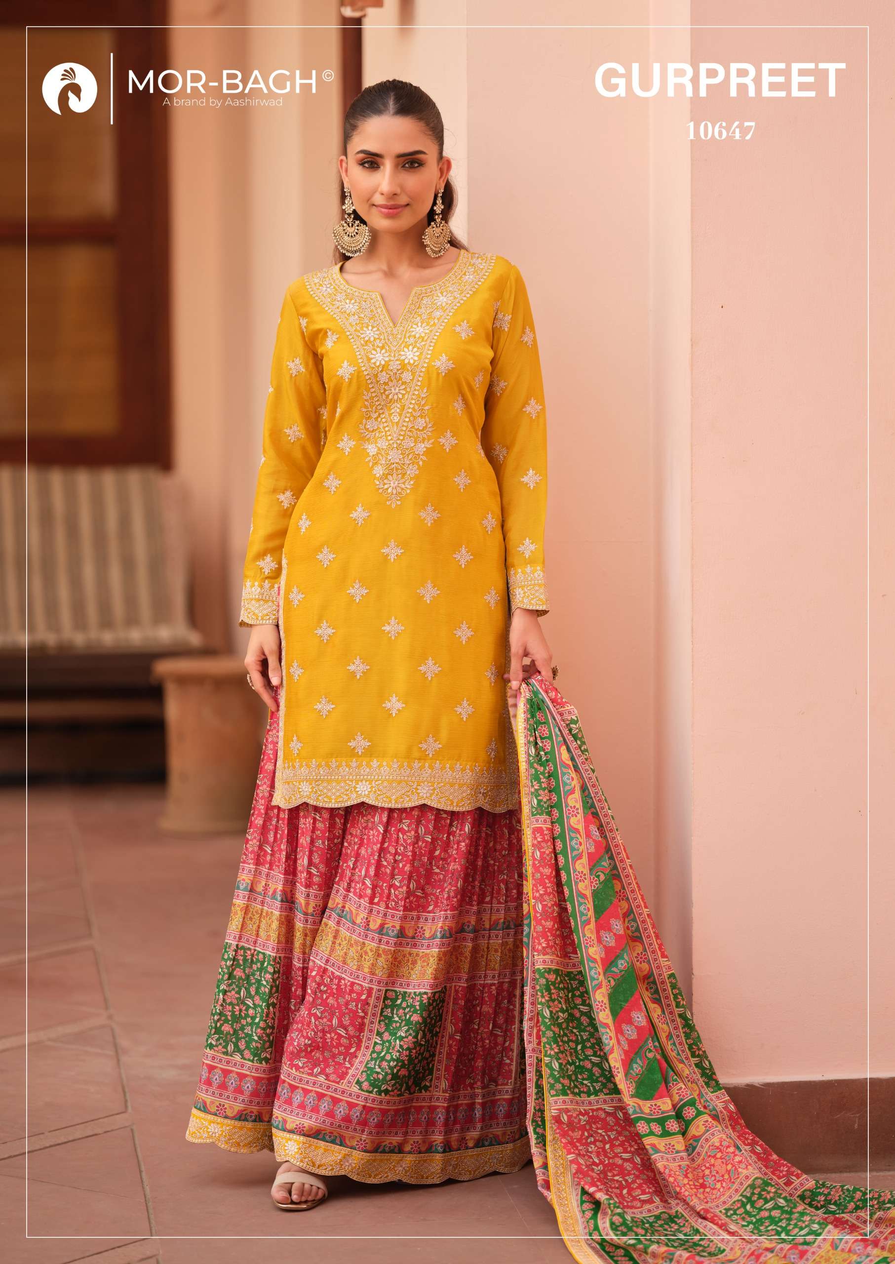 AASHIRWAD CREATION GURPREET SILK HEAVY DESIGNER WEDDING WEAR LADIES SUIT