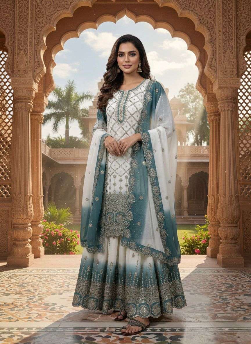 AD 223 GEORGETTE HEAVY DESIGNER PARTY WEAR LADIES SUIT