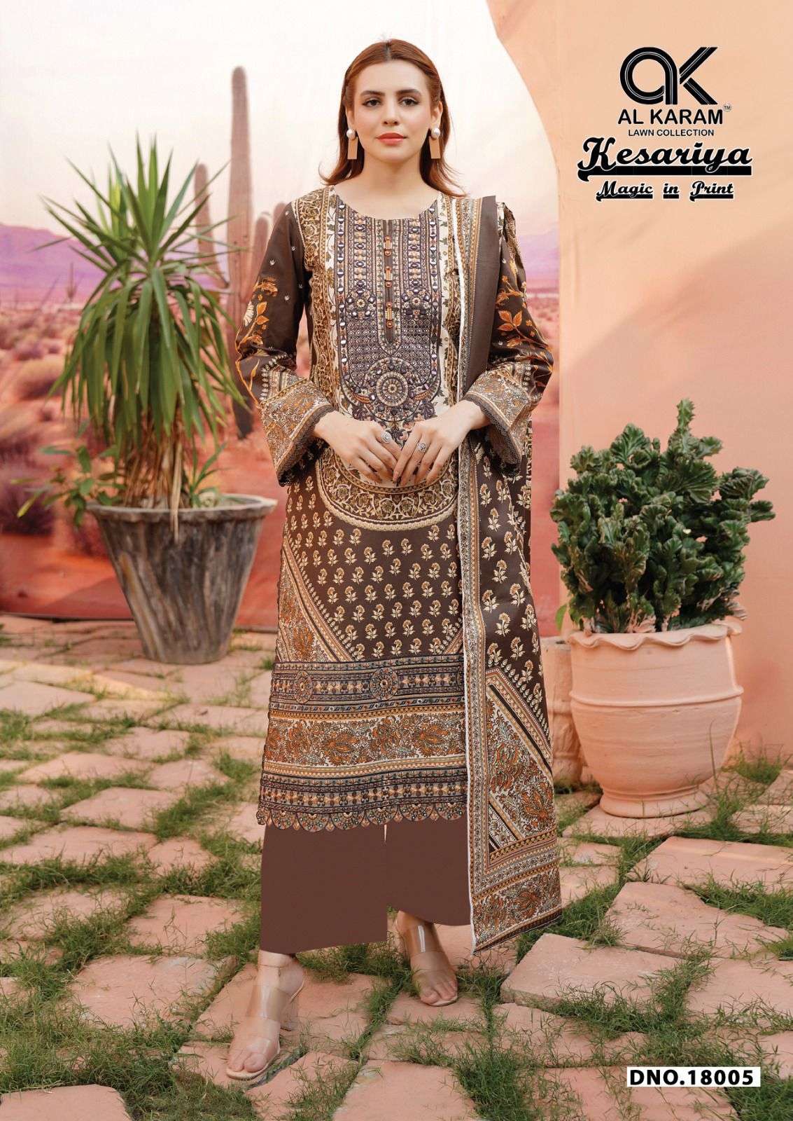 AL KARAM KESARIYA MAGIC IN PRINT VOL 18 COTTON DIGITAL PRINTS SALWAR SUIT