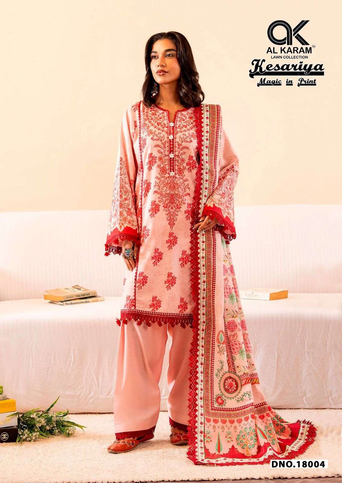 AL KARAM KESARIYA MAGIC IN PRINT VOL 18 COTTON DIGITAL PRINTS SALWAR SUIT