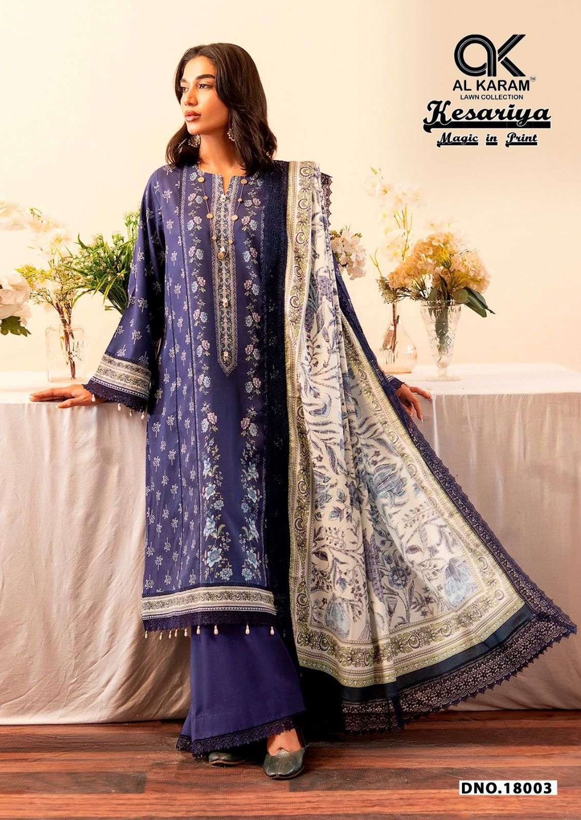 AL KARAM KESARIYA MAGIC IN PRINT VOL 18 COTTON DIGITAL PRINTS SALWAR SUIT