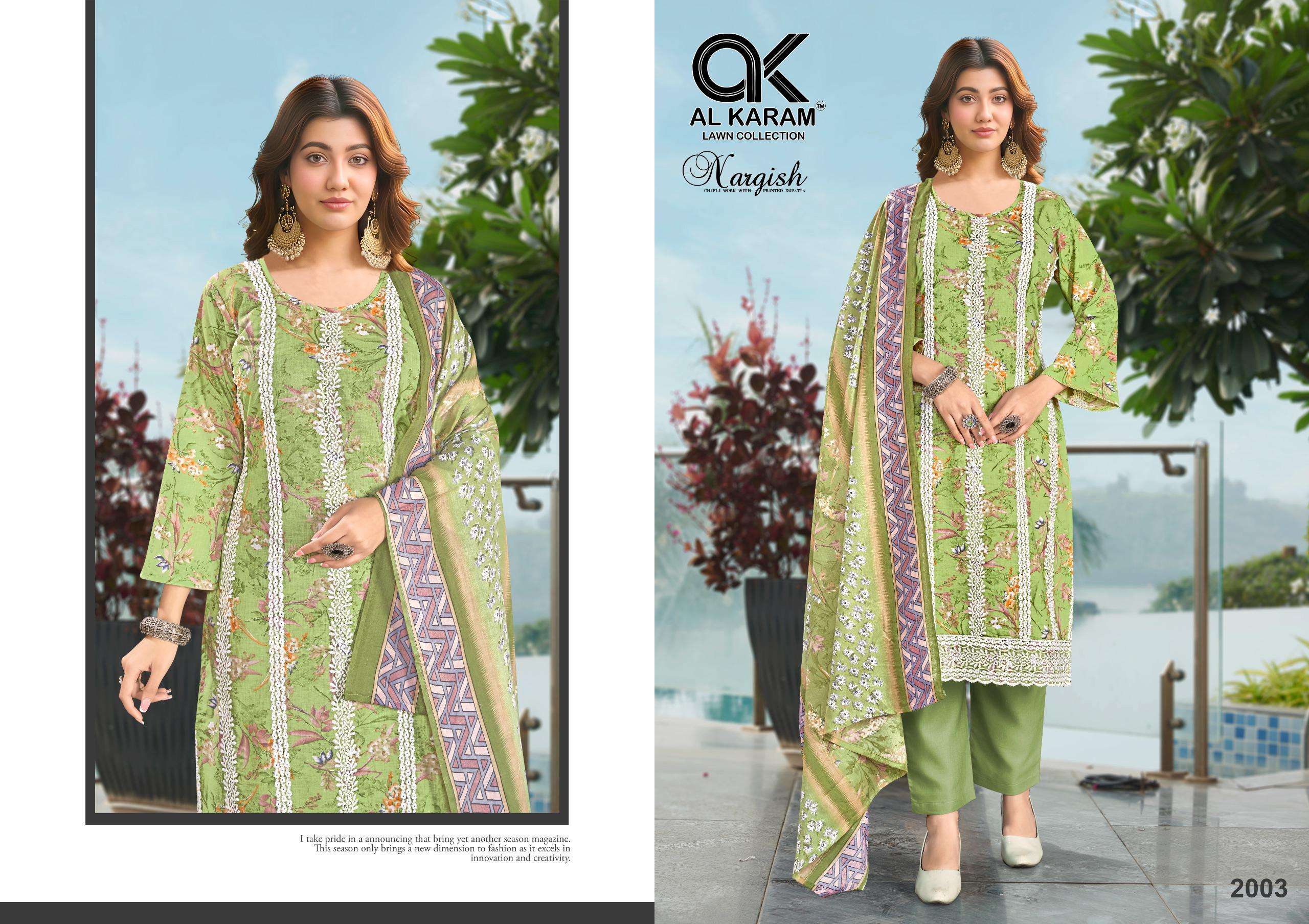 AL KARAM NARGISH COTTON EMBROIDERY WORK SUITS 
