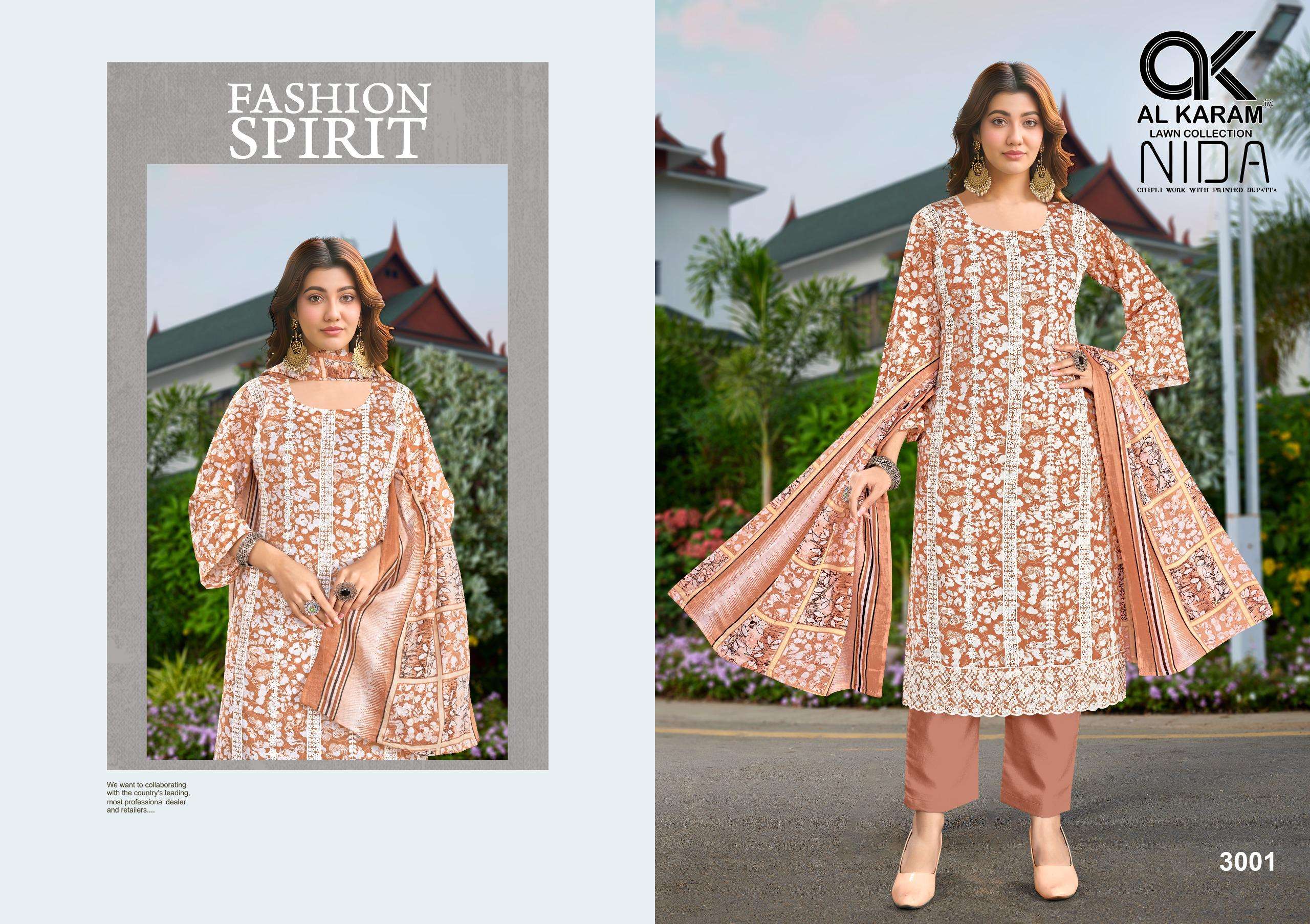 AL KARAM NIDA COTTON EMBROIDERY WORK LADIES SUIT