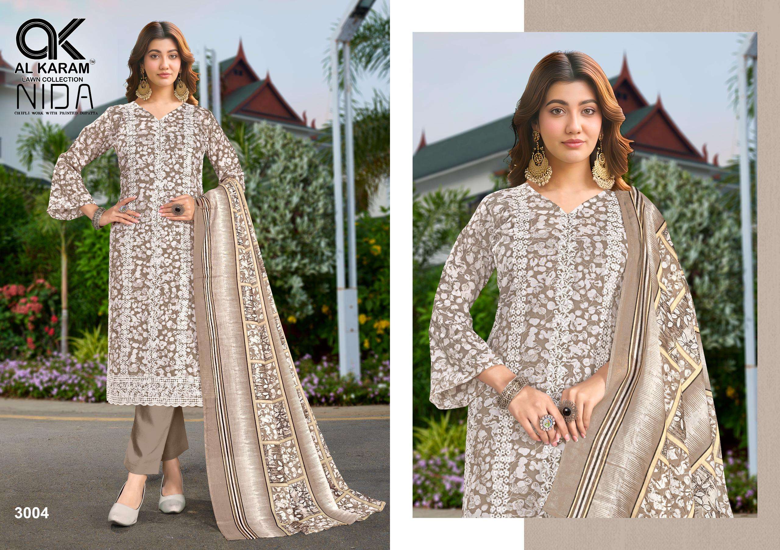 AL KARAM NIDA COTTON EMBROIDERY WORK LADIES SUIT
