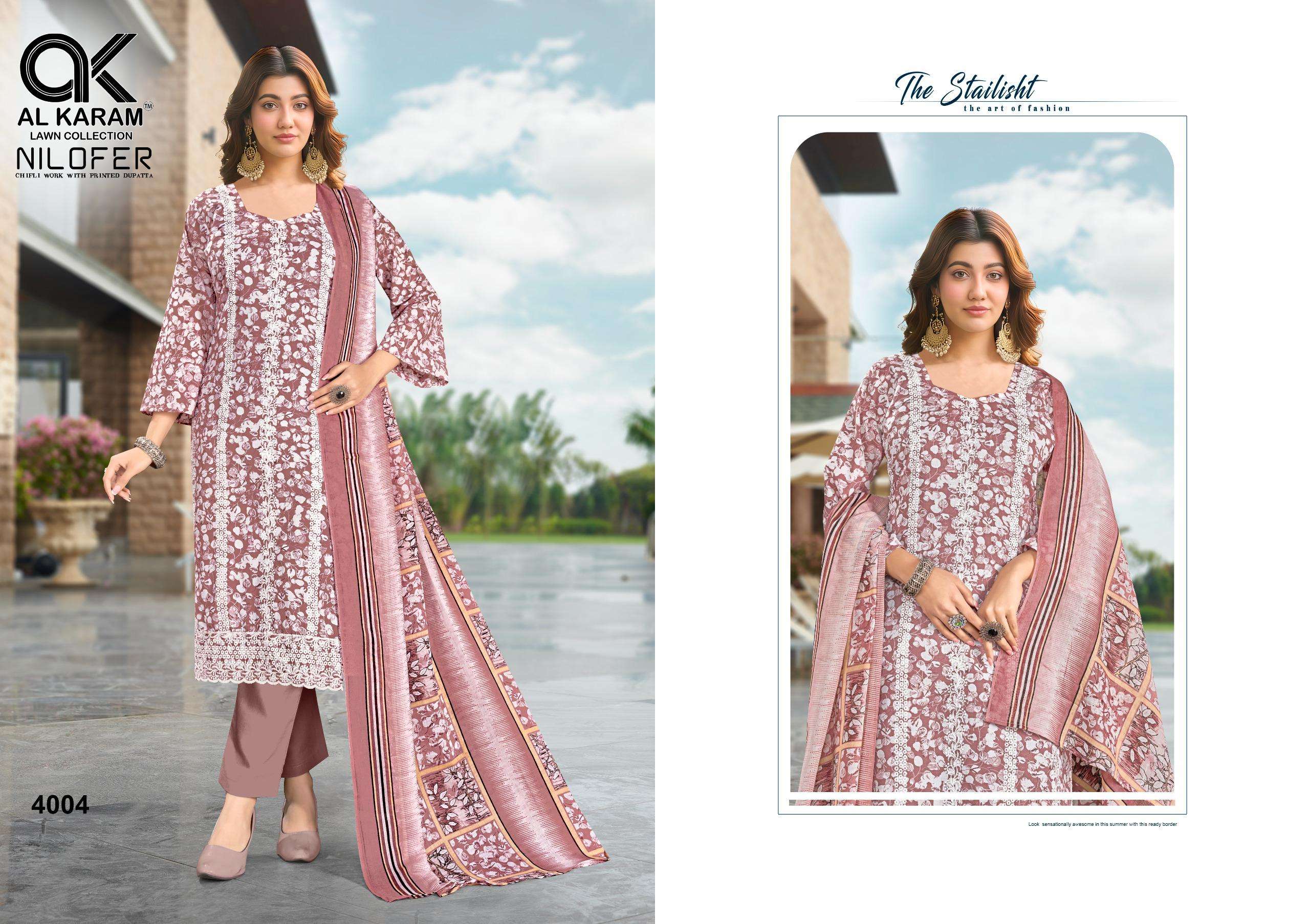 AL KARAM NILOFER COTTON FANCY EMBROIDERY WORK SUIT