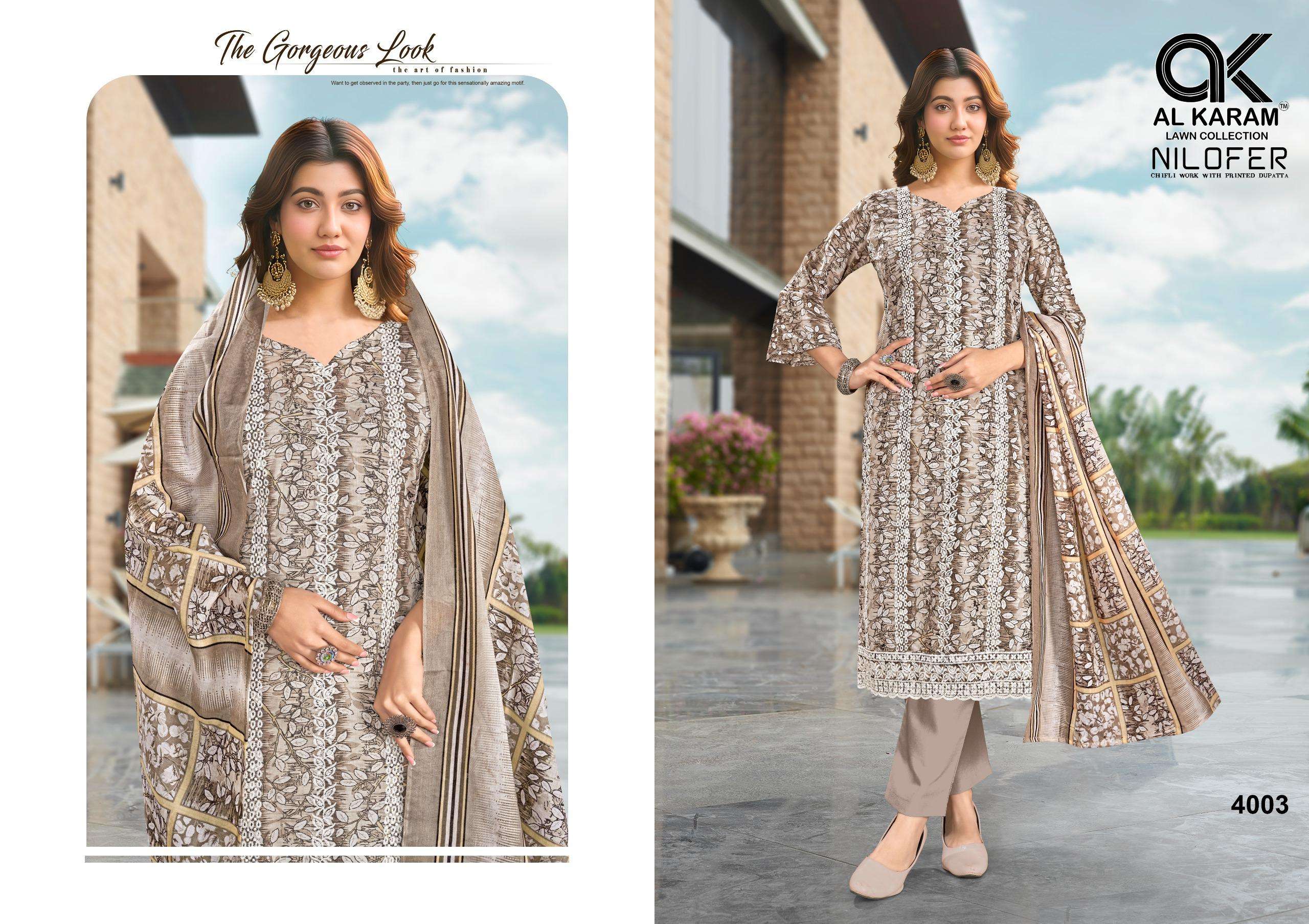AL KARAM NILOFER COTTON FANCY EMBROIDERY WORK SUIT