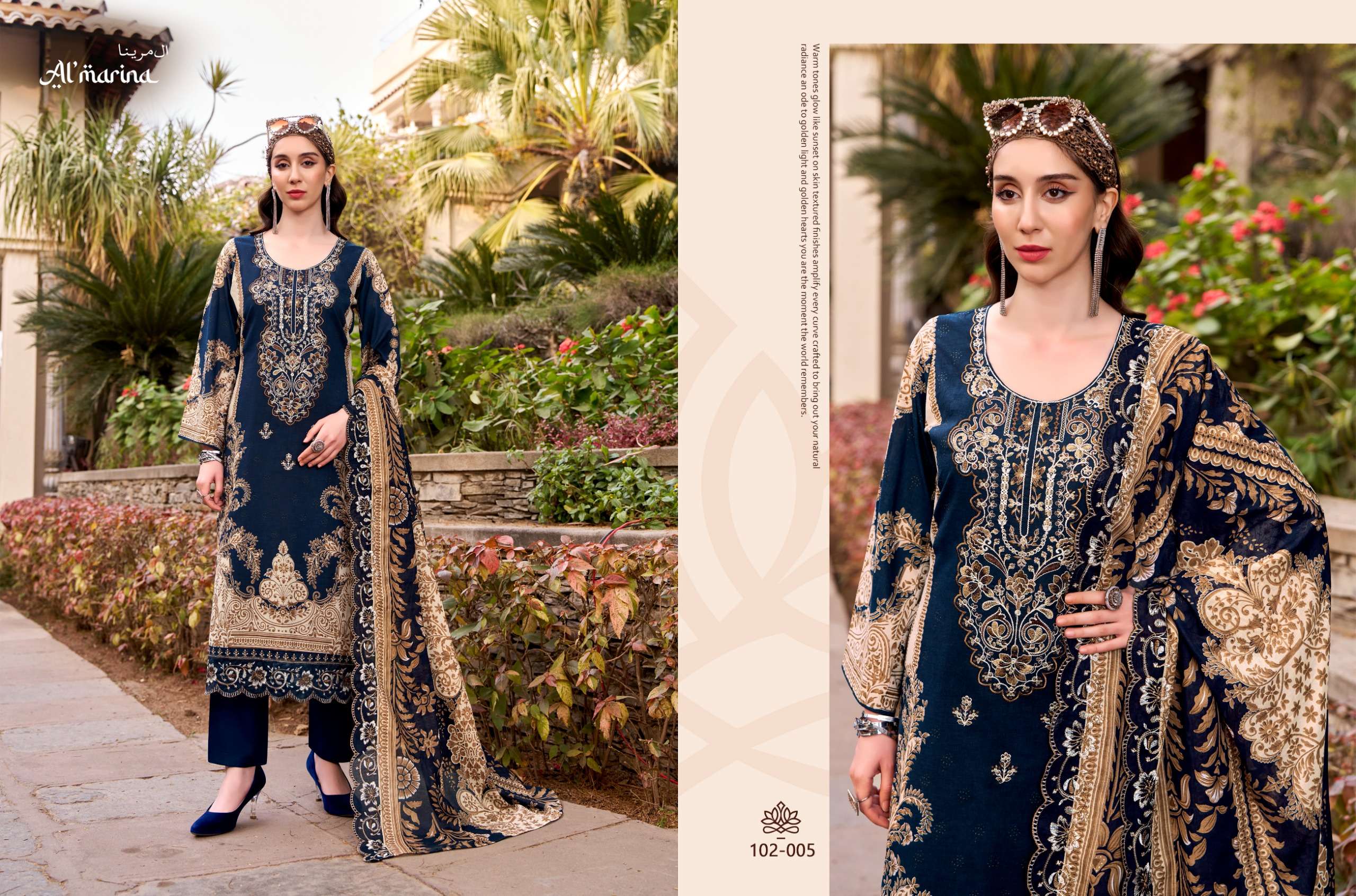 AL MARINA INAYAT COTTON DIGITAL PRINTS WITH FANCY EMBROIDERY WORK SUITS 