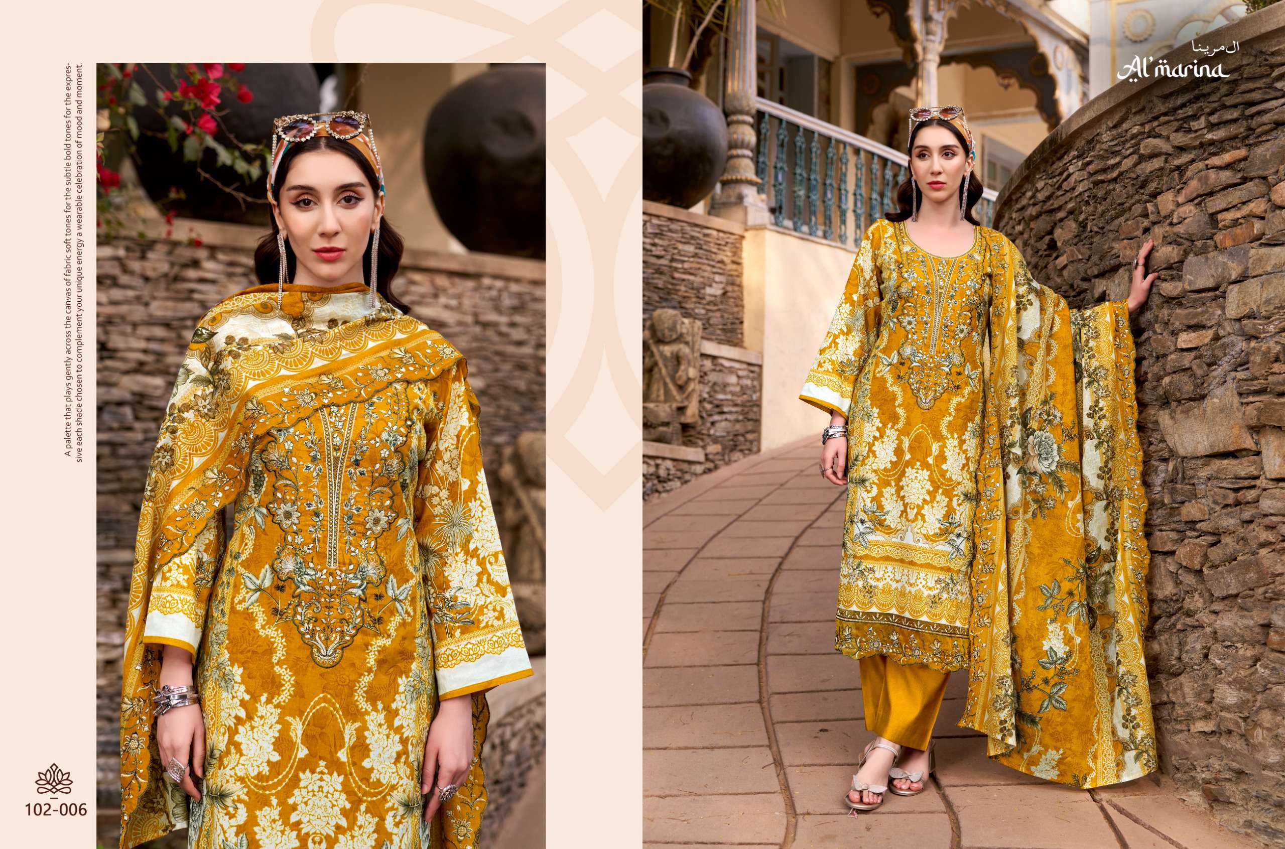 AL MARINA INAYAT COTTON DIGITAL PRINTS WITH FANCY EMBROIDERY WORK SUITS 