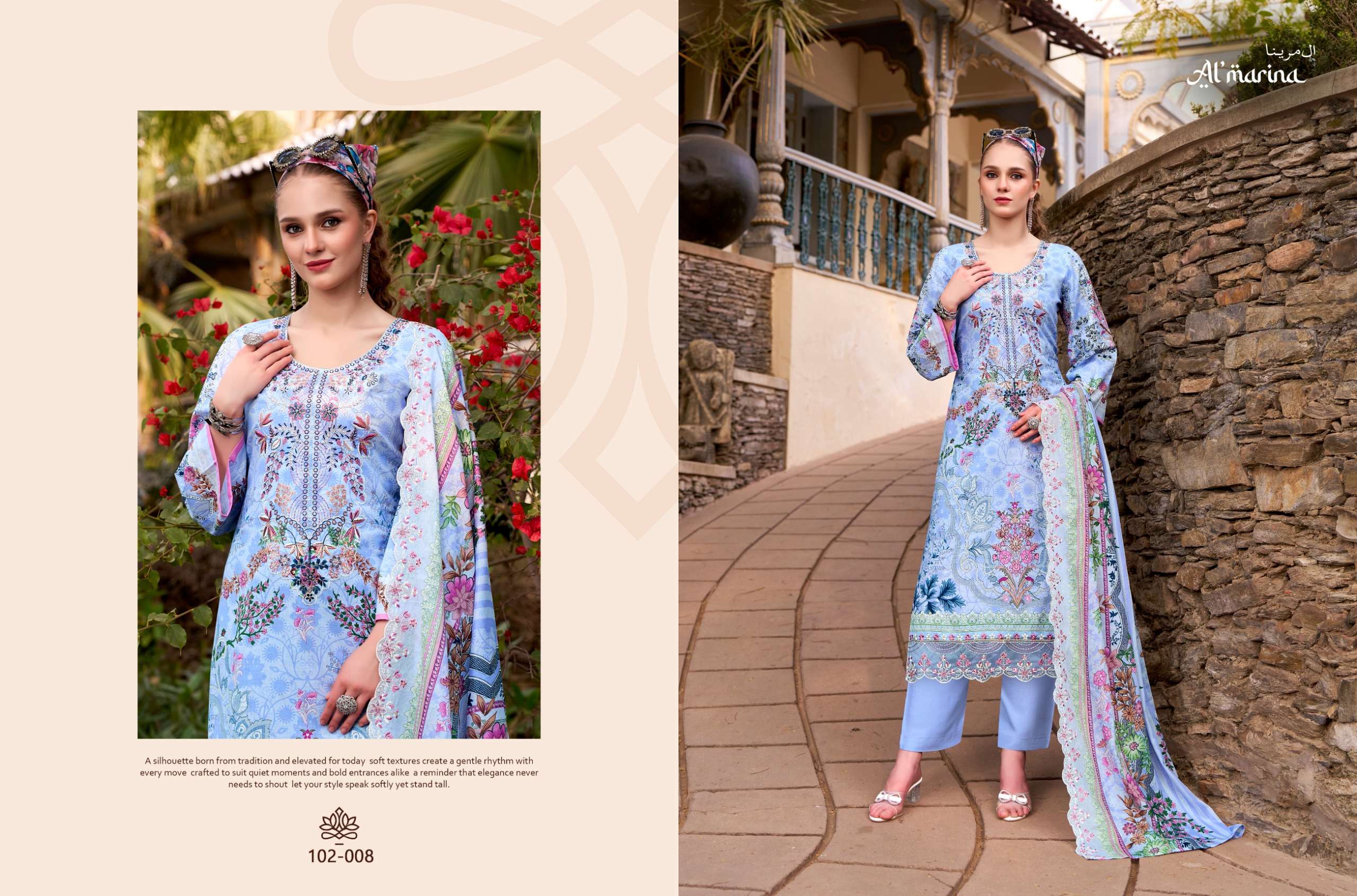 AL MARINA INAYAT COTTON DIGITAL PRINTS WITH FANCY EMBROIDERY WORK SUITS 