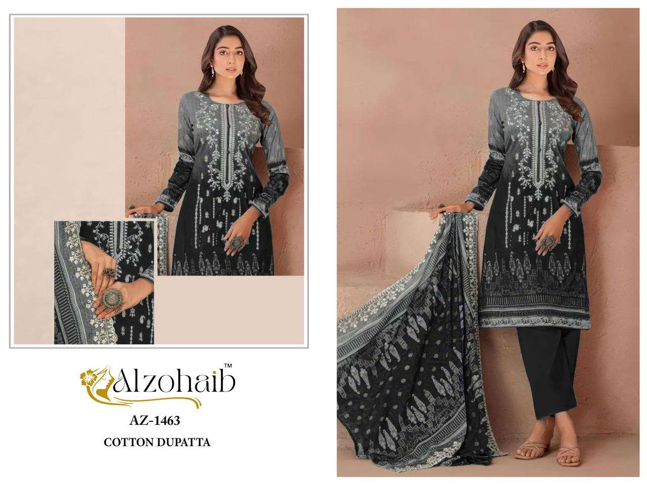 AL ZOHAIB AZ 1462 & 1463 COTTON EMBROIDERY DESIGNER SALWAR KAMEEZ 