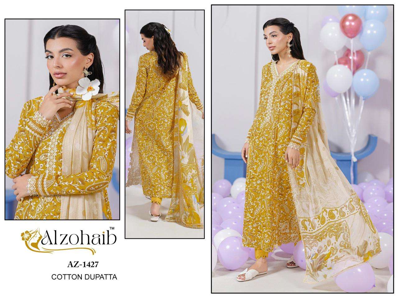 AL ZOHAIB AZIZA VOL 2 COTTON PATCH EMBROIDERY WORK SALWAR KAMEEZ