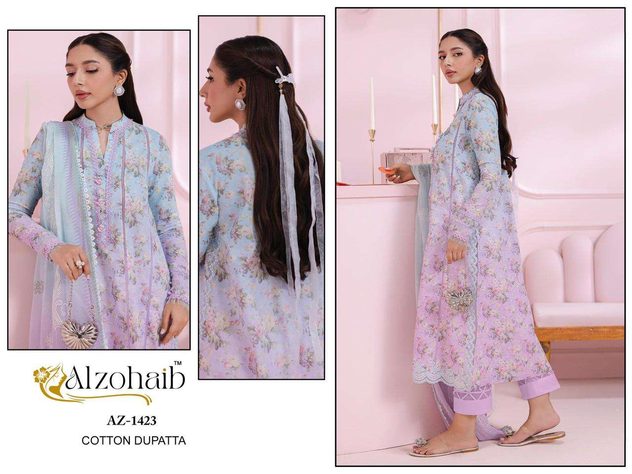 AL ZOHAIB AZIZA VOL 2 COTTON PATCH EMBROIDERY WORK SALWAR KAMEEZ