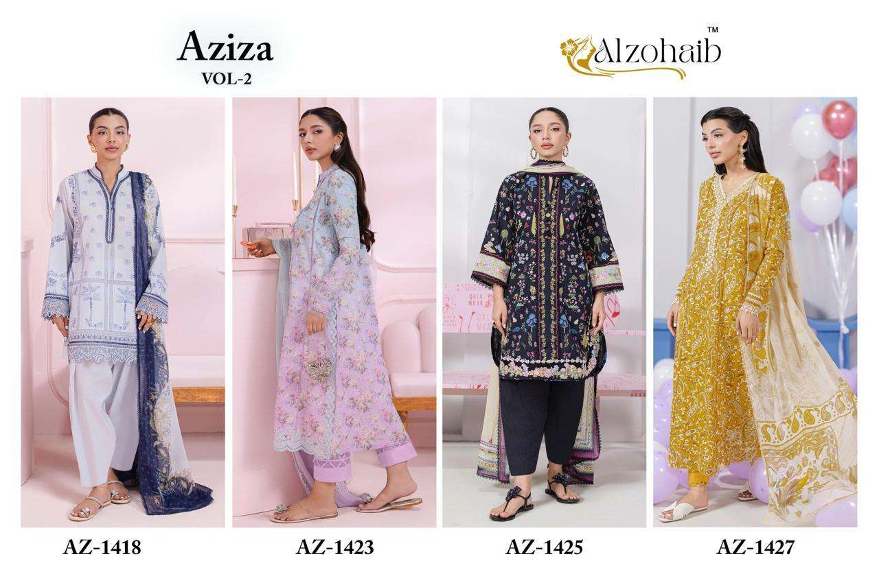 AL ZOHAIB AZIZA VOL 2 COTTON PATCH EMBROIDERY WORK SALWAR KAMEEZ