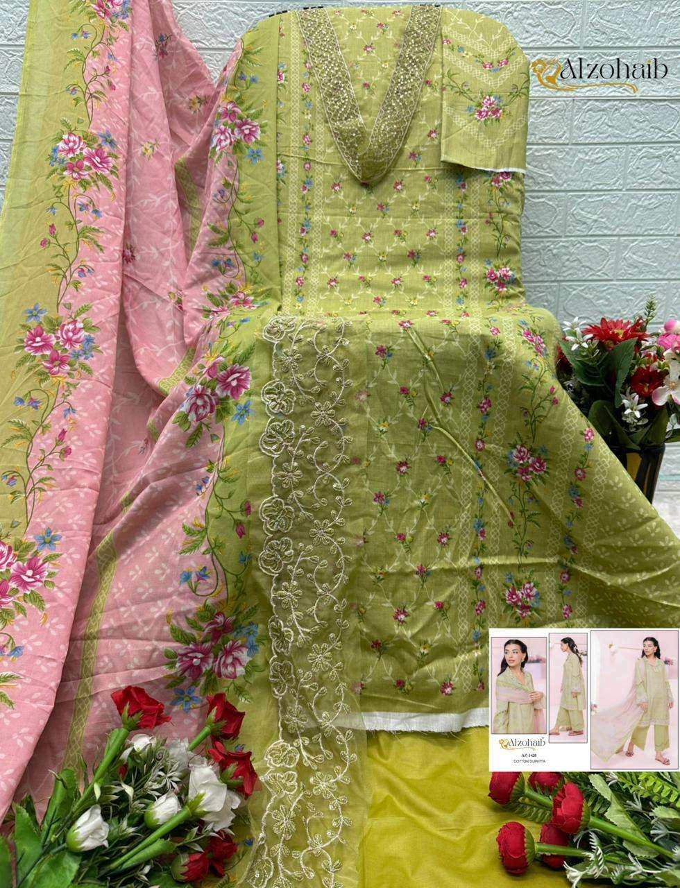 AL ZOHAIB IRTH VOL 1 COTTON PATCH EMBROIDERY WORK SALWAR KAMEEZ 