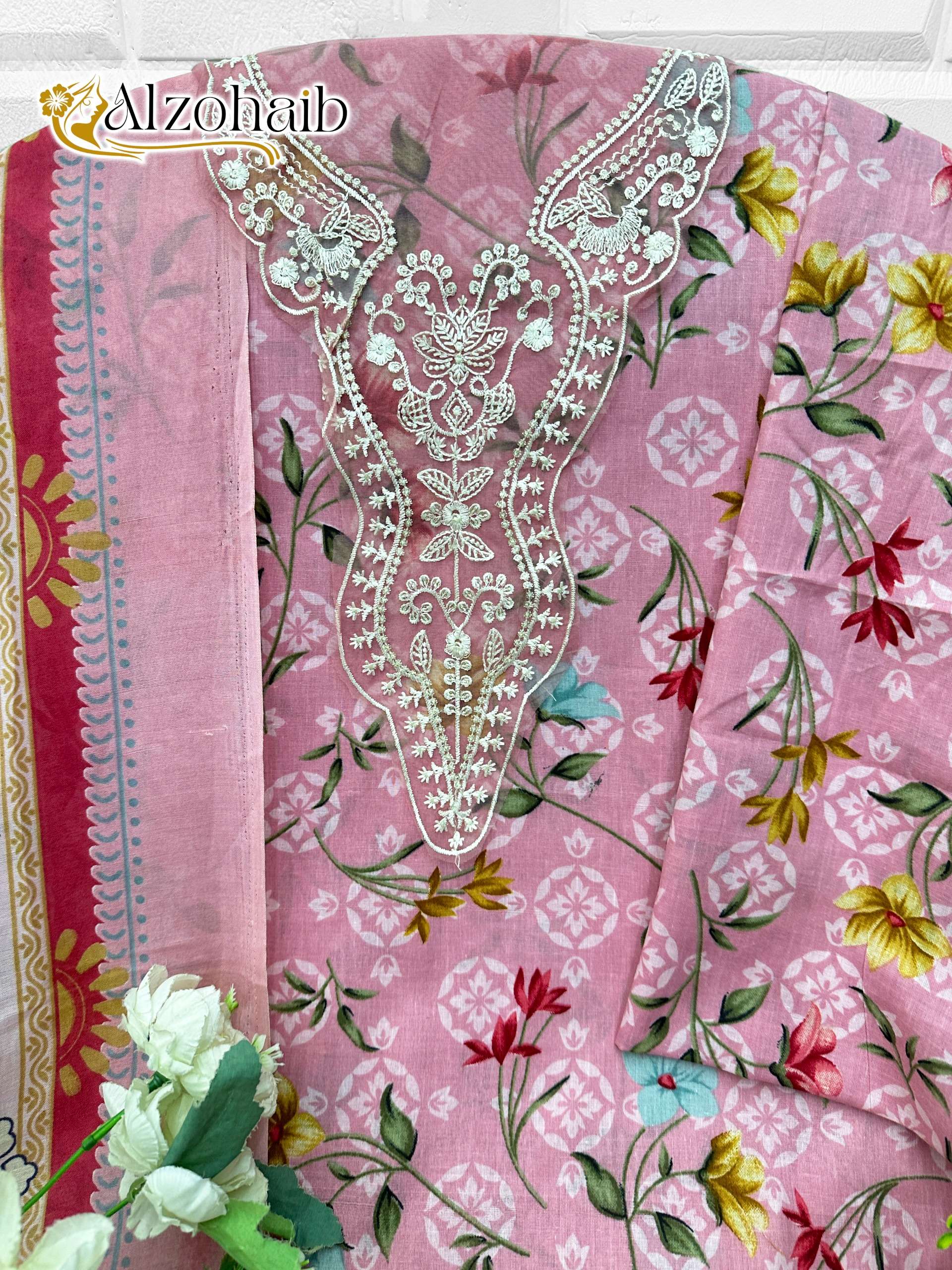 AL ZOHAIB IRTH VOL 1 COTTON PATCH EMBROIDERY WORK SALWAR KAMEEZ 