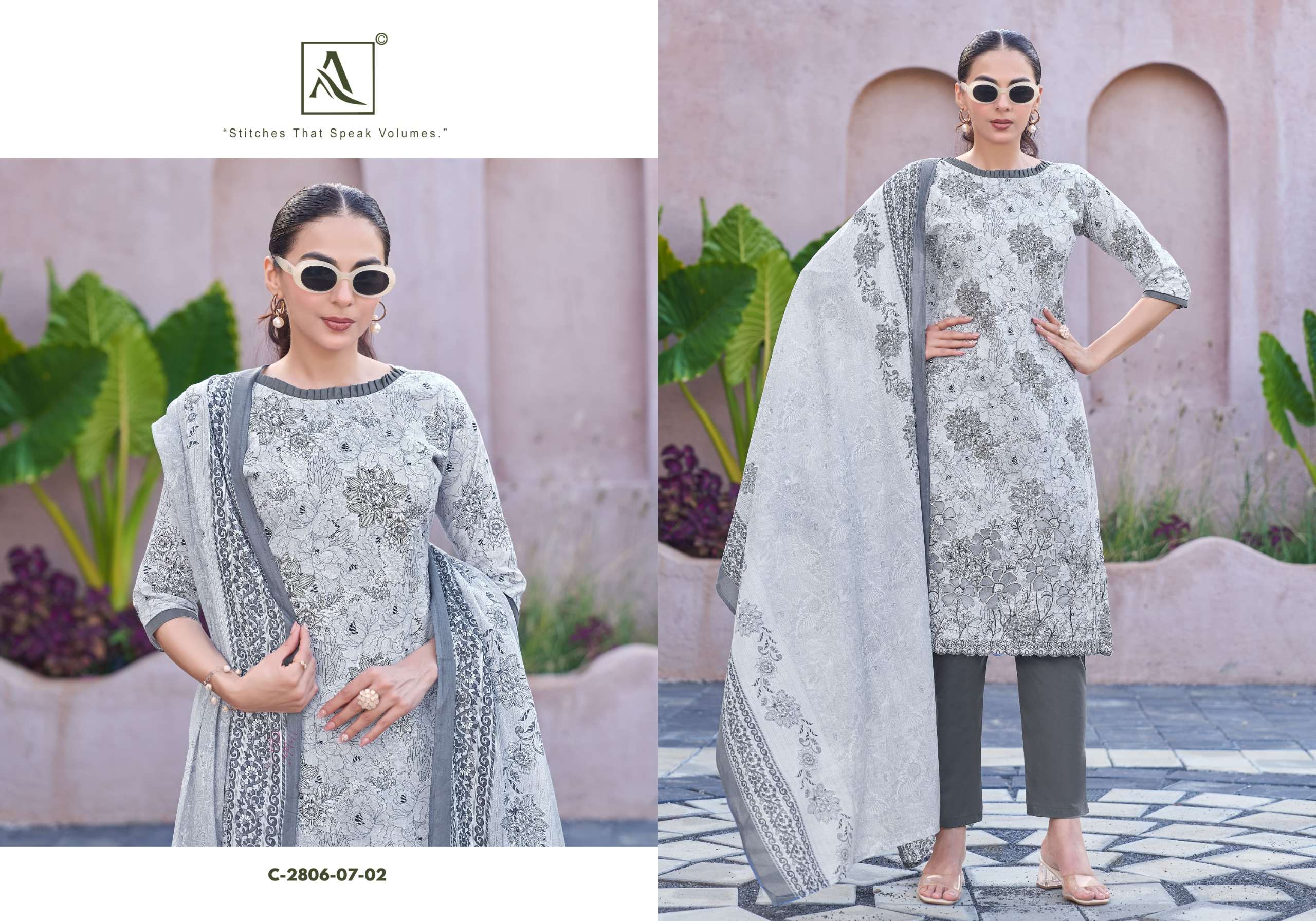 ALOK SUITS ADEENA COTTON PRINT WITH FANCY EMBROIDERY WORK SUIT