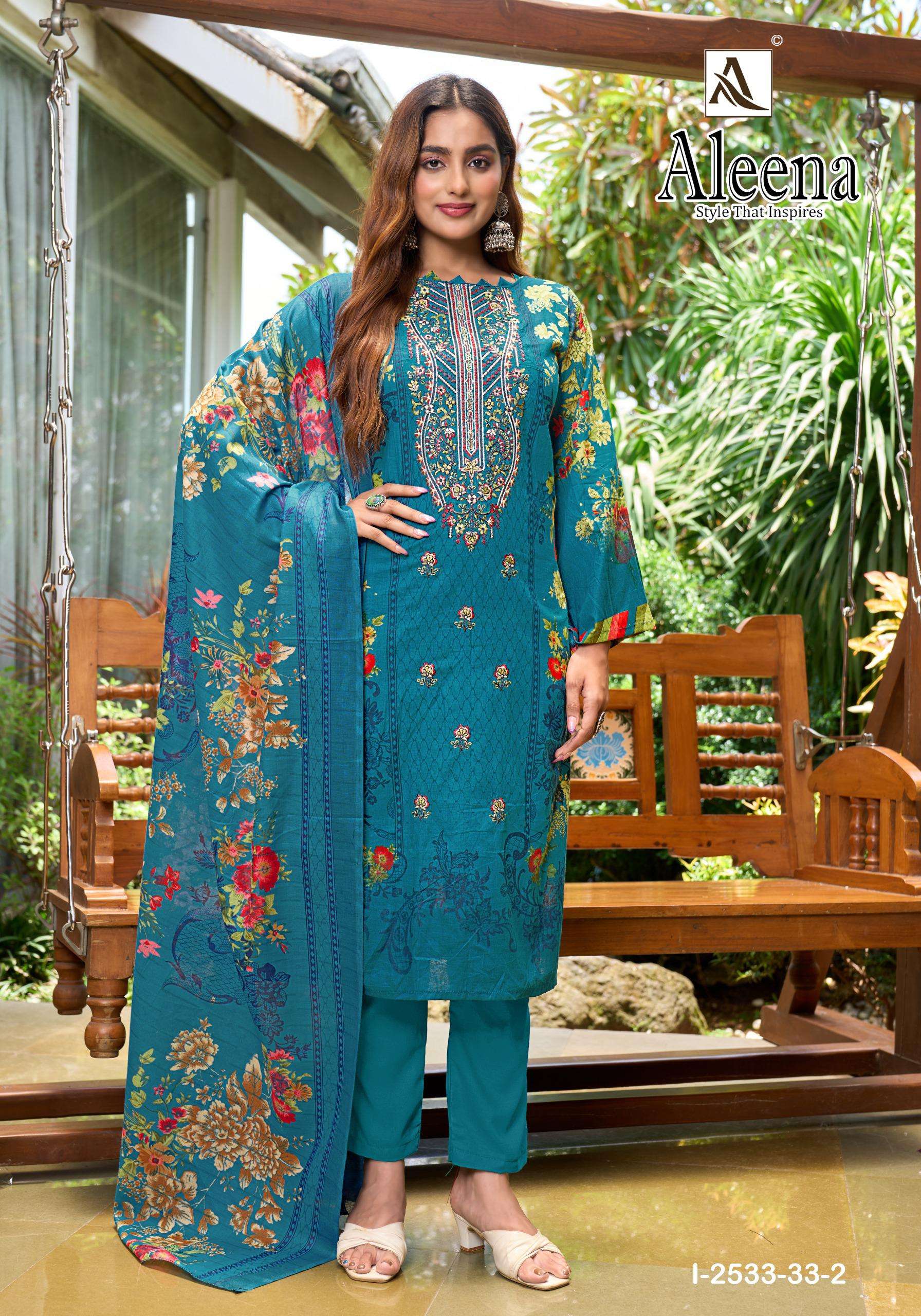 ALOK SUITS ALEENA COTTON DIGITAL PAKISTANI PRINT WITH FANCY WORK SUIT