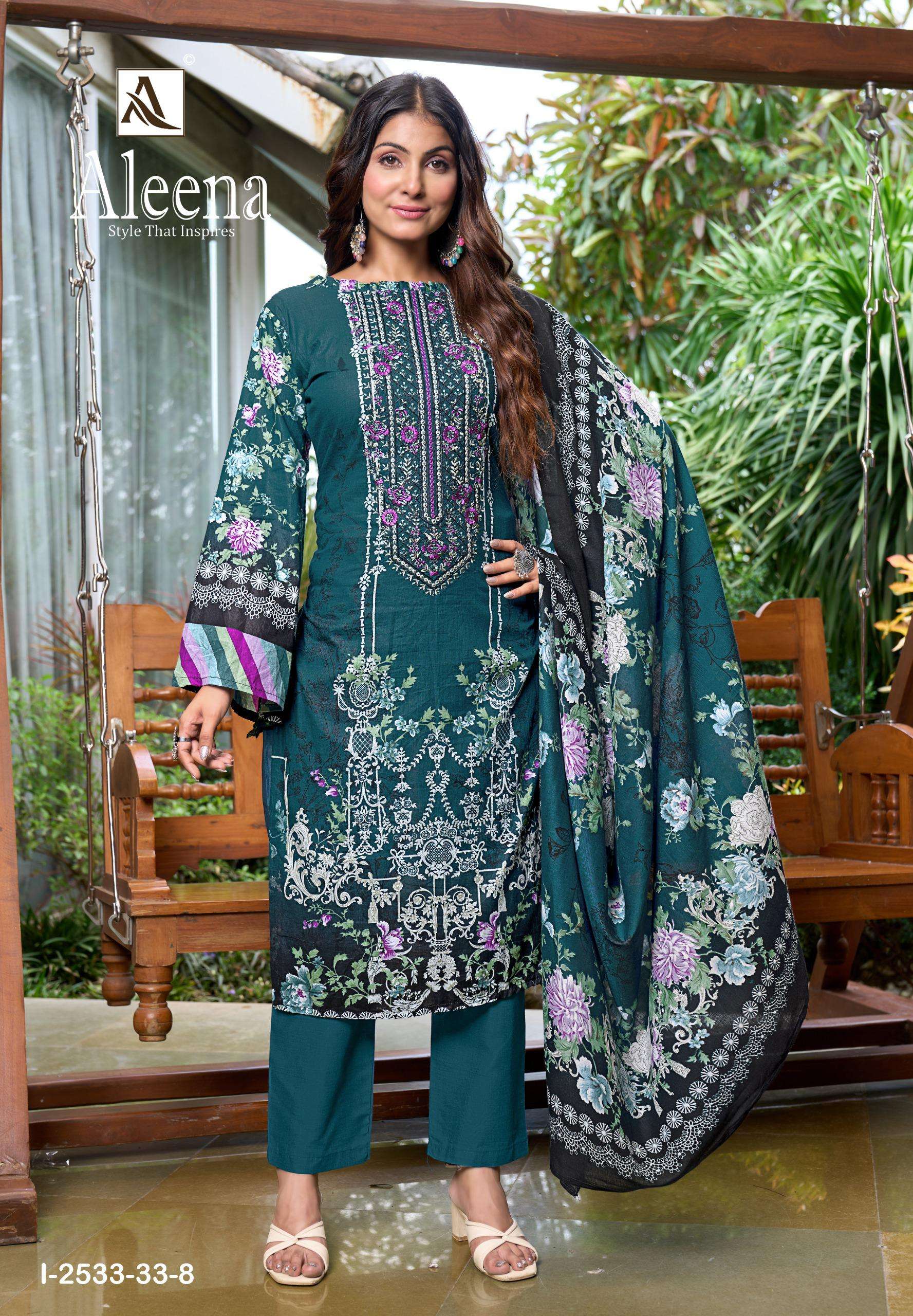 ALOK SUITS ALEENA COTTON DIGITAL PAKISTANI PRINT WITH FANCY WORK SUIT