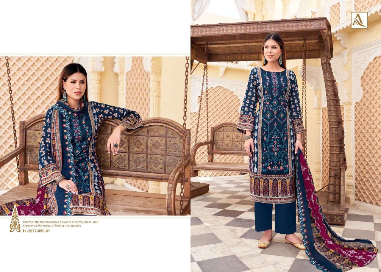 ALOK SUITS BIN SAEED VOL 12 COTTON DIGITAL PRINTS WITH FANCY WORK SUIT