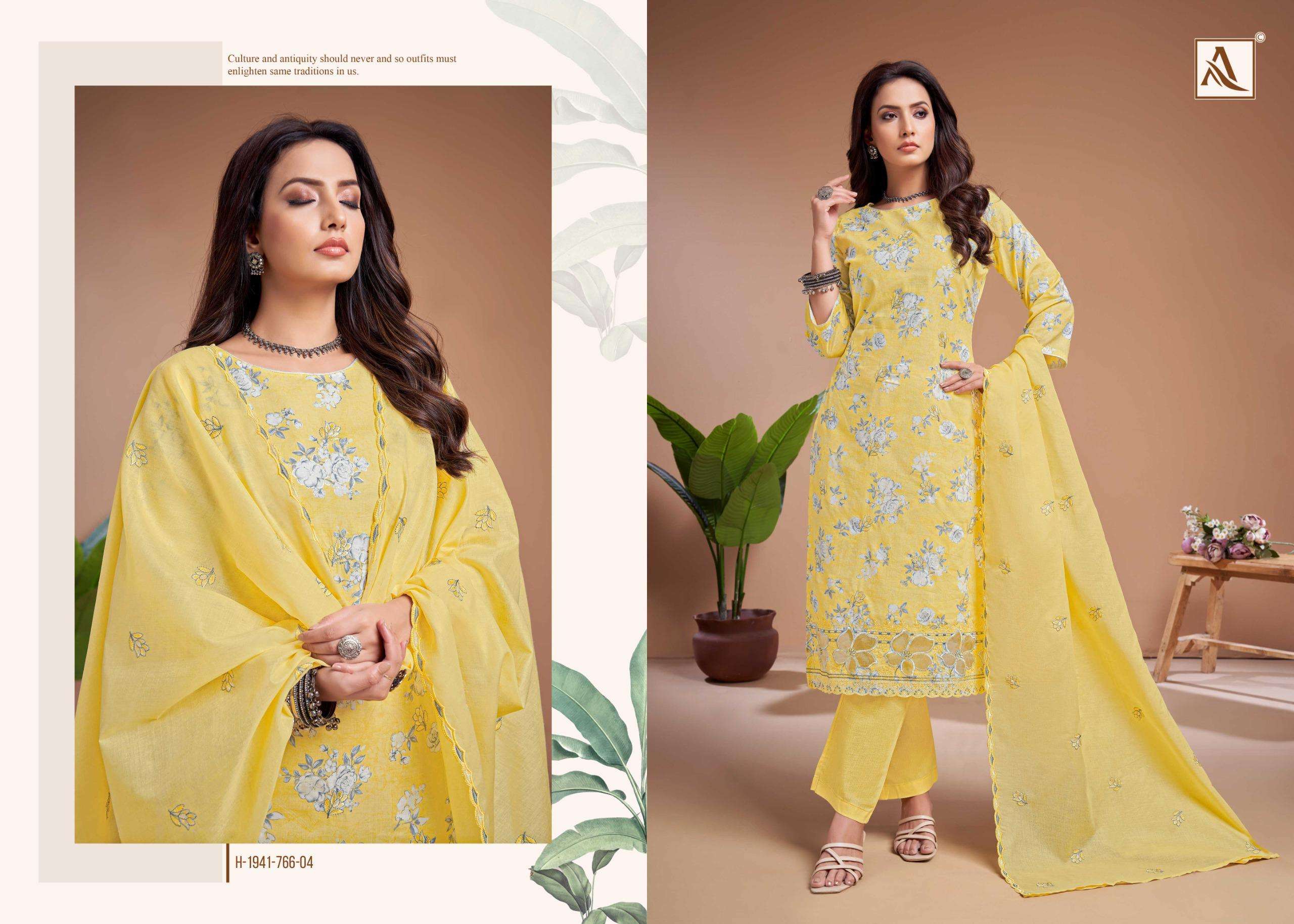 ALOK SUITS KHADIZA COTTON PRINT WITH FANCY EMBROIDERY WORK SUIT