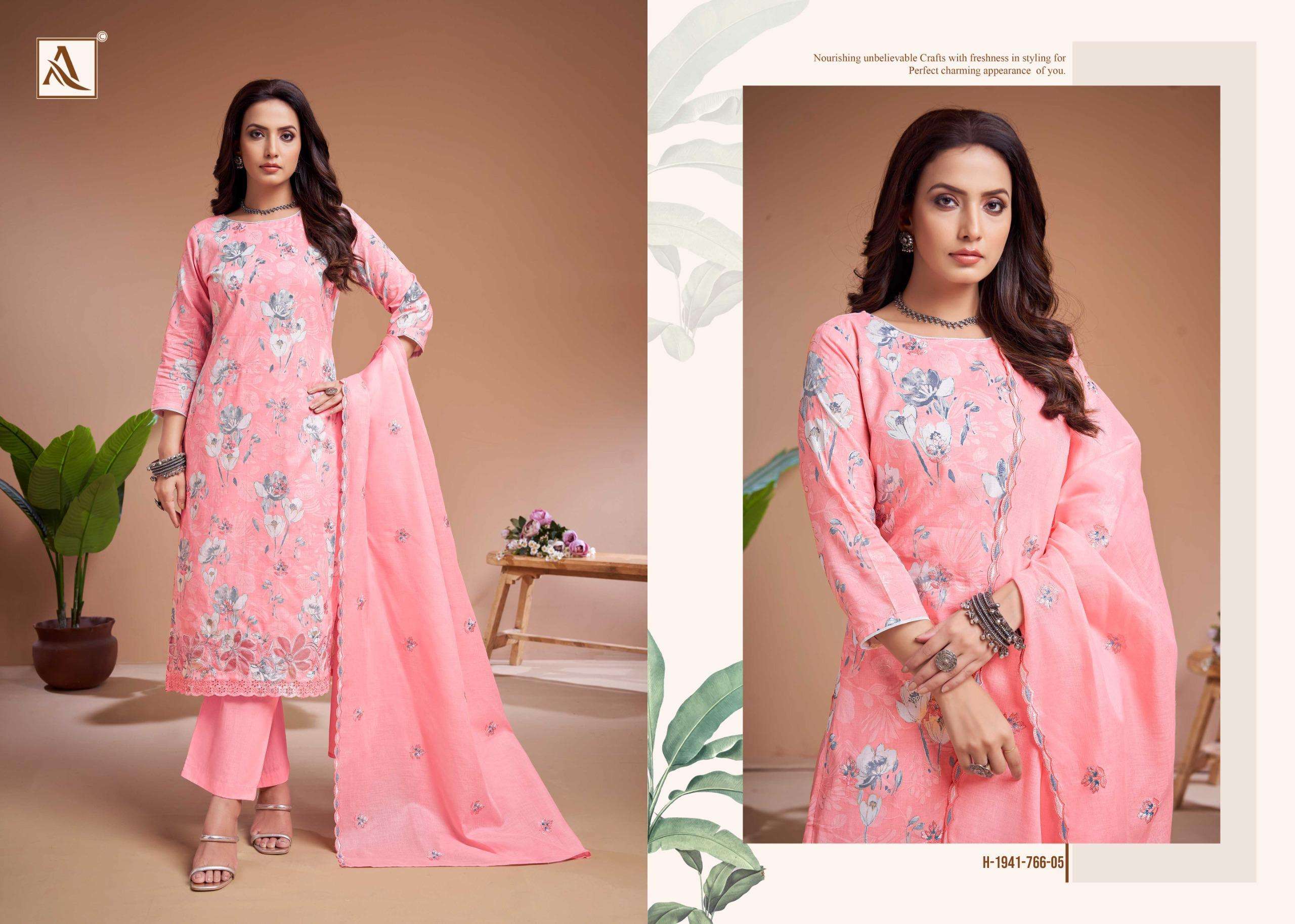 ALOK SUITS KHADIZA COTTON PRINT WITH FANCY EMBROIDERY WORK SUIT