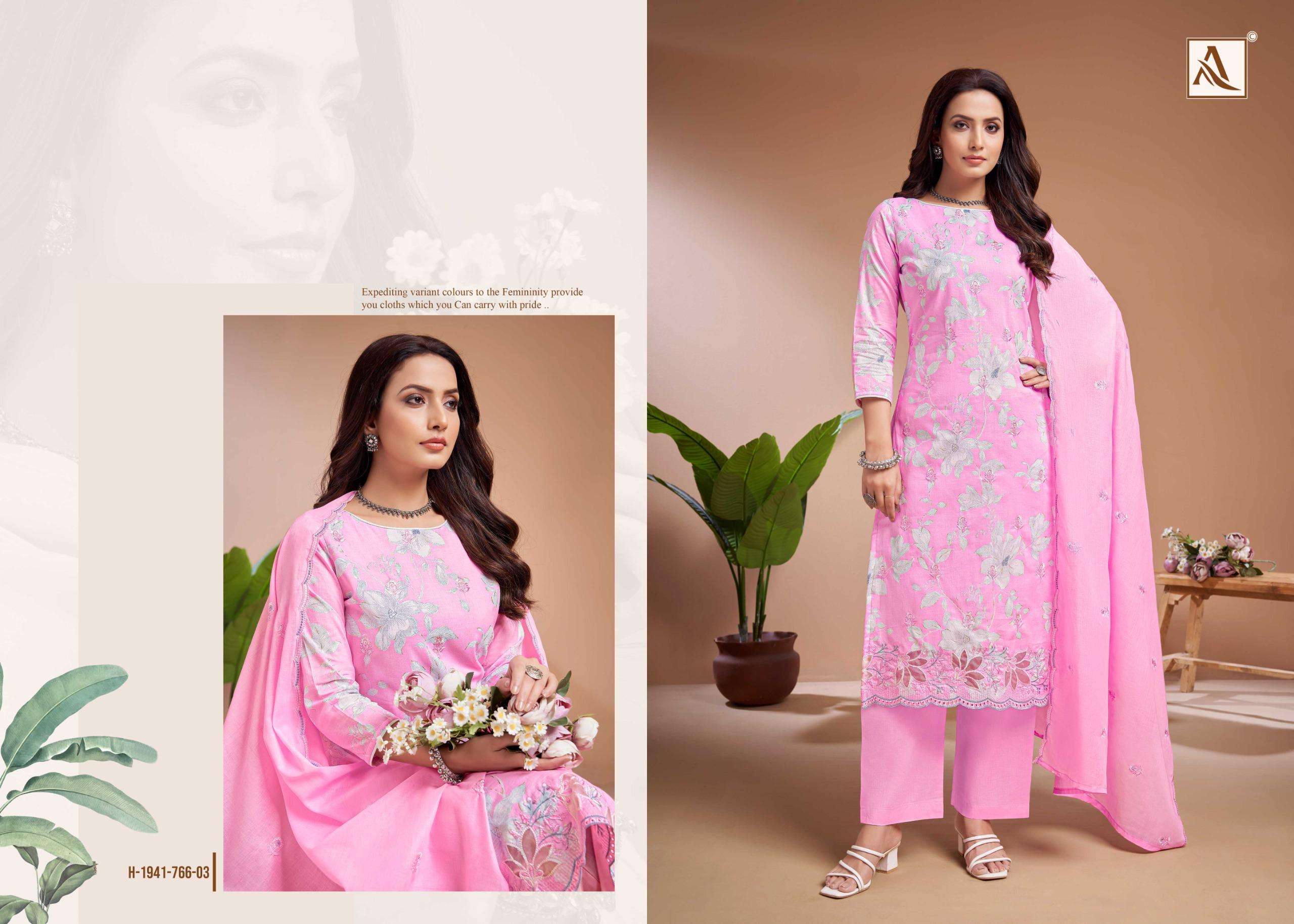 ALOK SUITS KHADIZA COTTON PRINT WITH FANCY EMBROIDERY WORK SUIT
