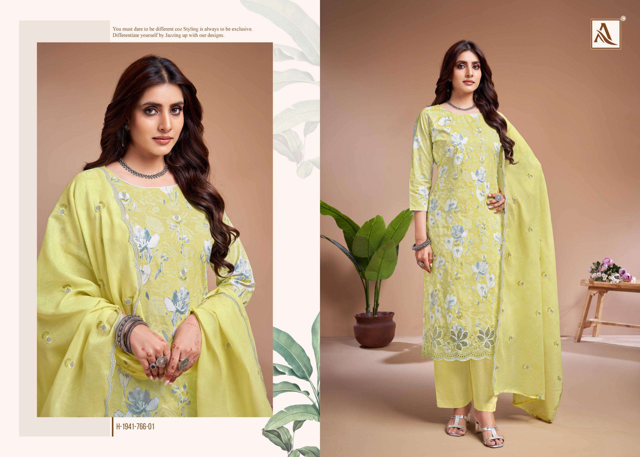 ALOK SUITS KHADIZA COTTON PRINT WITH FANCY EMBROIDERY WORK SUIT