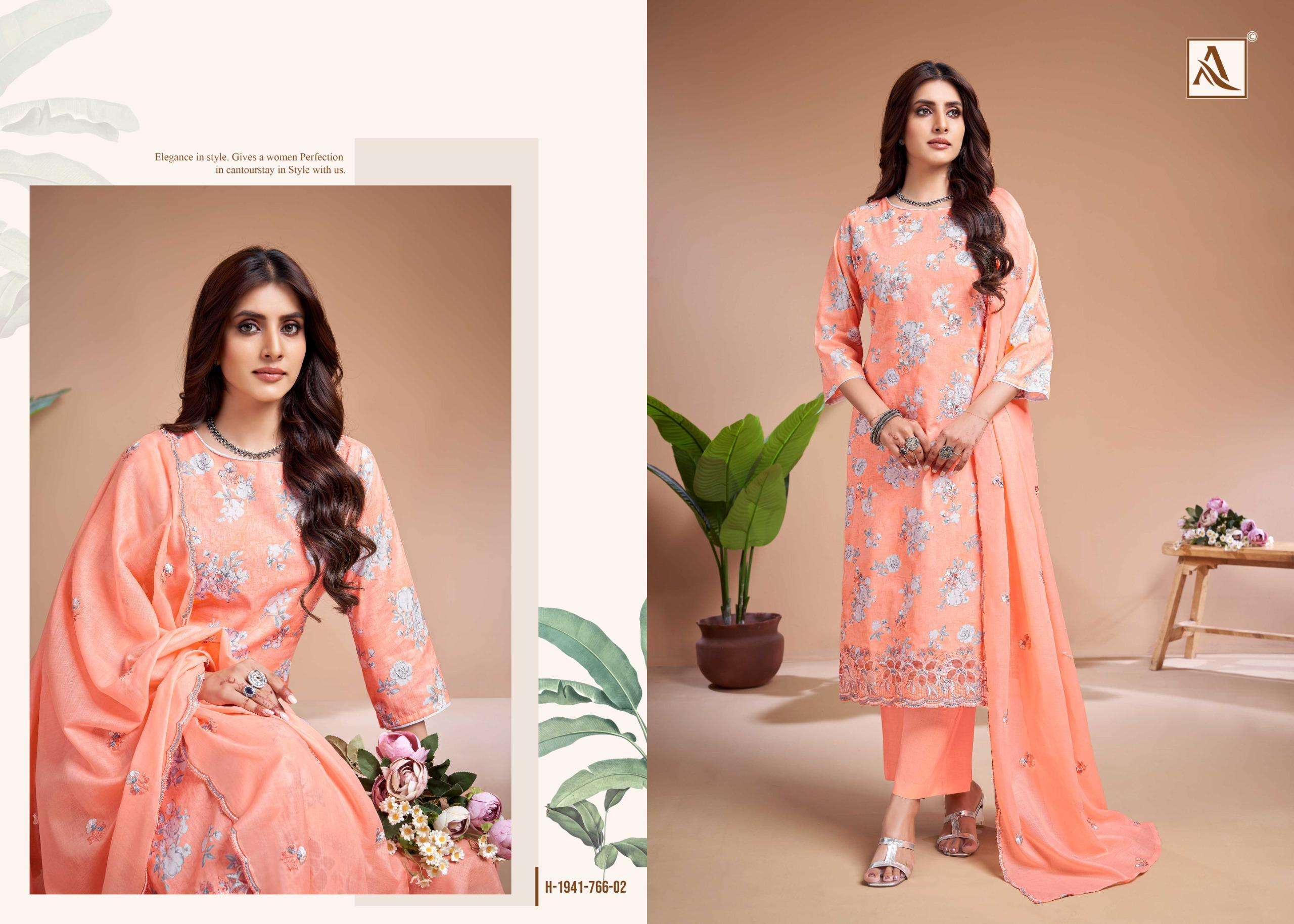 ALOK SUITS KHADIZA COTTON PRINT WITH FANCY EMBROIDERY WORK SUIT