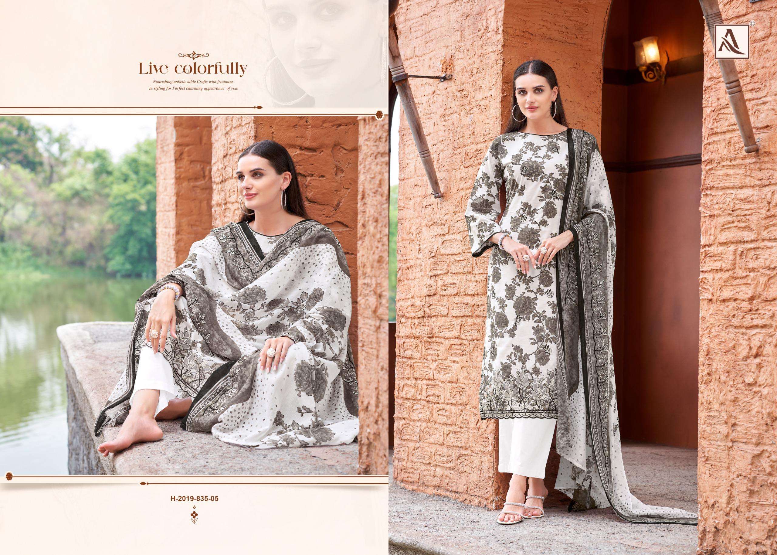 ALOK SUITS MAHRUKH COTTON PRINT WITH FANCY EMBROIDERY WORK SUITS 