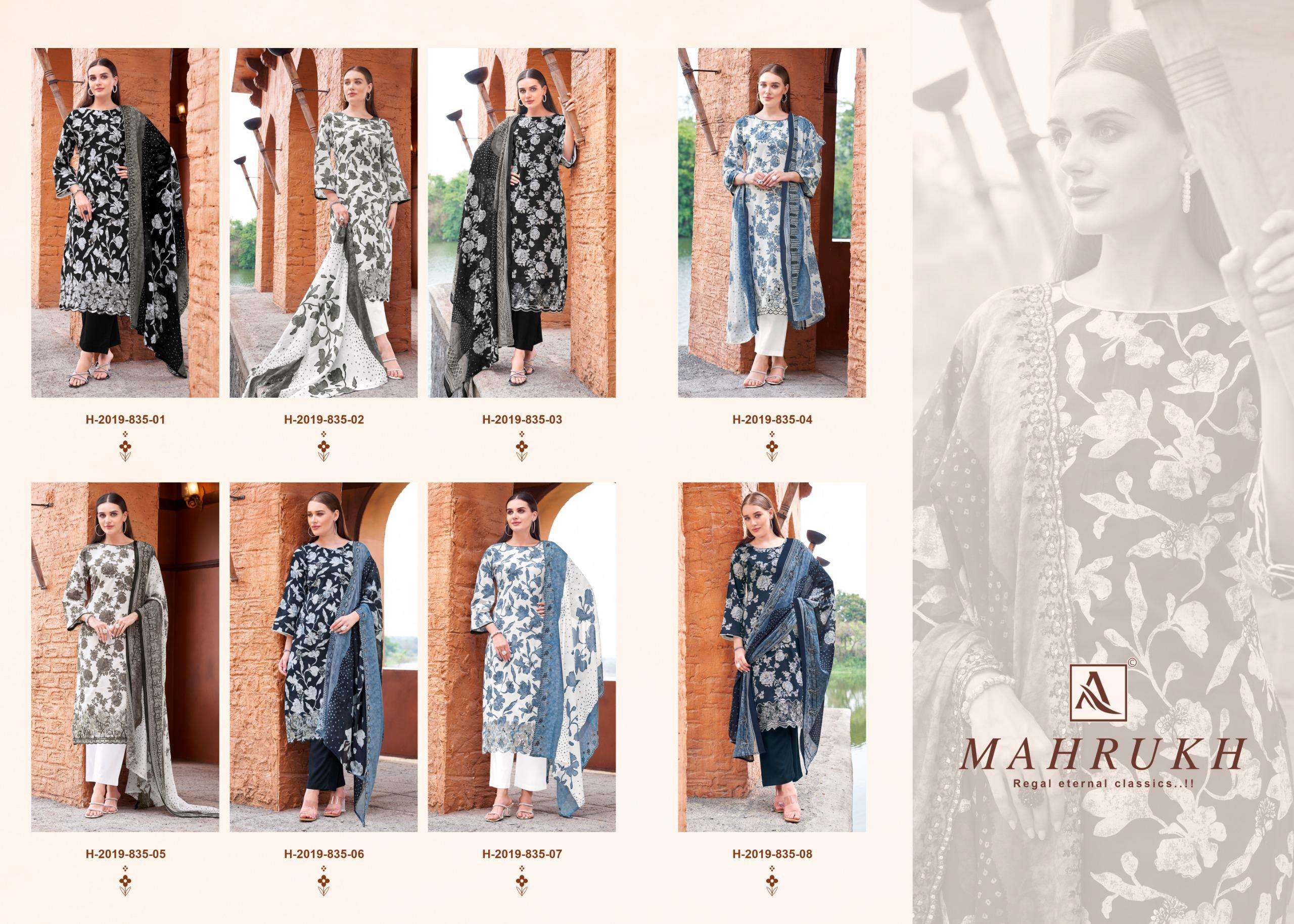 ALOK SUITS MAHRUKH COTTON PRINT WITH FANCY EMBROIDERY WORK SUITS 