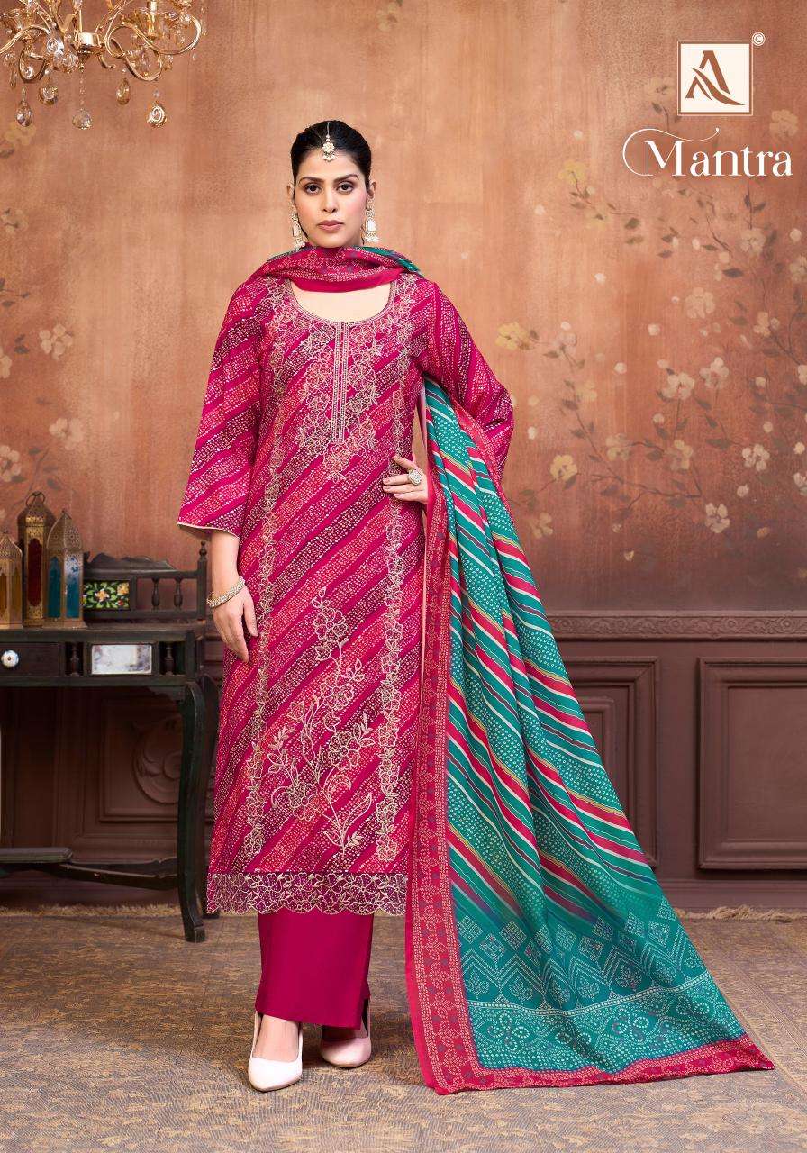 ALOK SUITS MANTRA RAYON PRINT WITH FANCY EMBROIDERY WORK SUIT