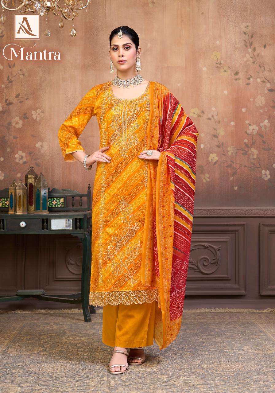 ALOK SUITS MANTRA RAYON PRINT WITH FANCY EMBROIDERY WORK SUIT