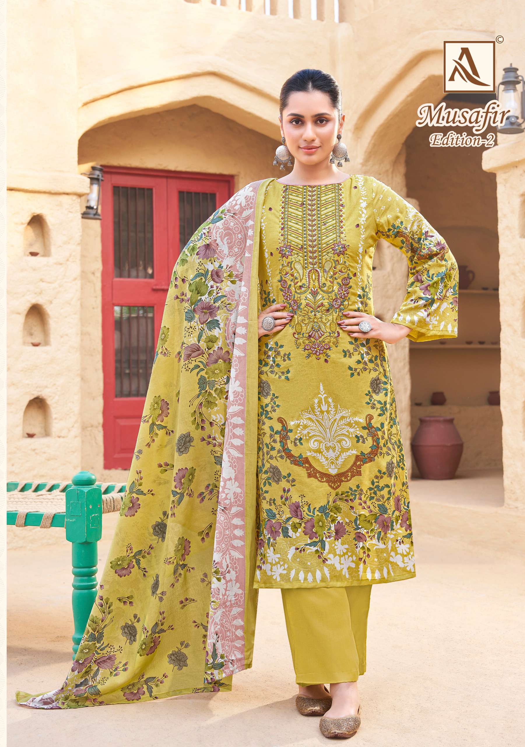 ALOK SUITS MUSAFIR EDITION 2 COTTON PRINT WITH FANCY EMBROIDERY WORK SUIT