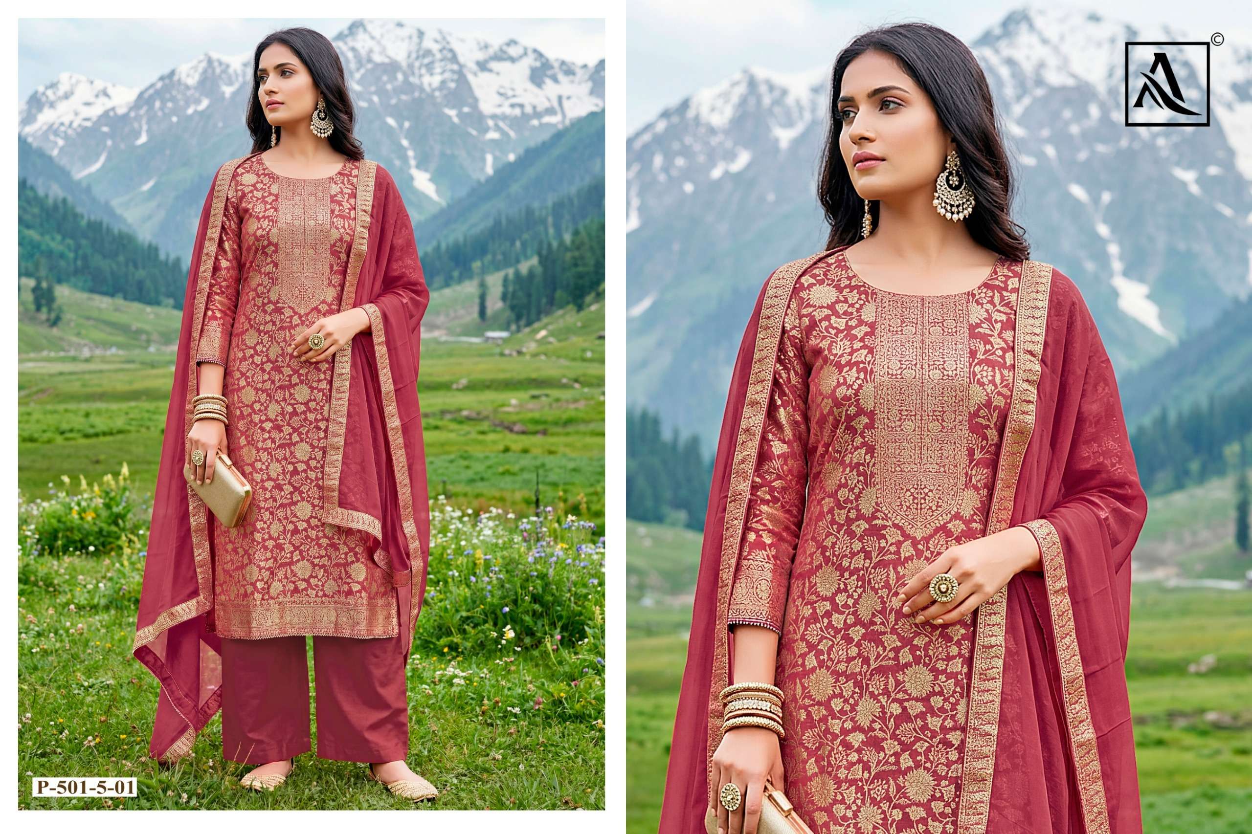 ALOK SUITS RICHI RICH JACQUARD DESIGNER WORK FANCY WORK SUIT