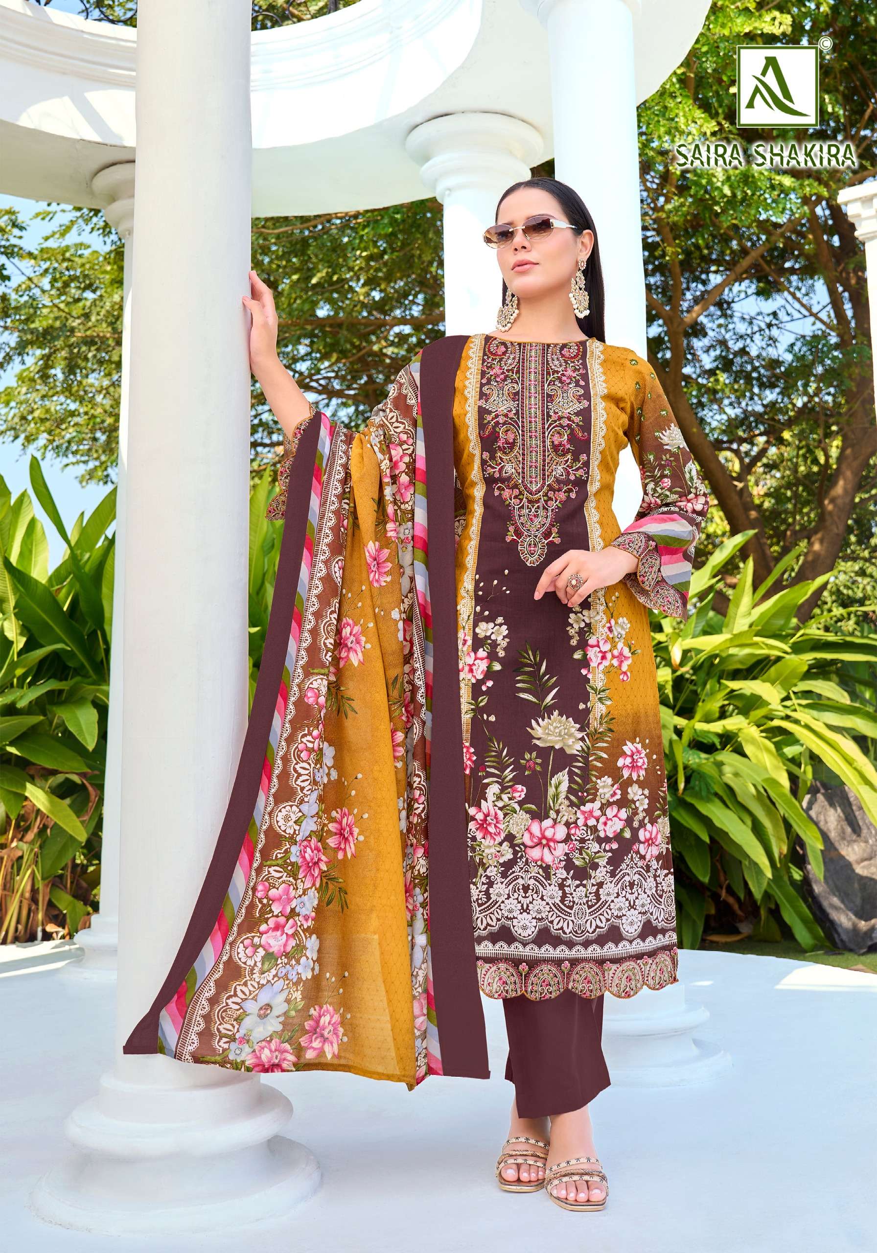 ALOK SUITS SAIRA SHAKIRA COTTON DIGITAL PAKISTANI PRINT WITH EMBROIDERY WORK SUIT